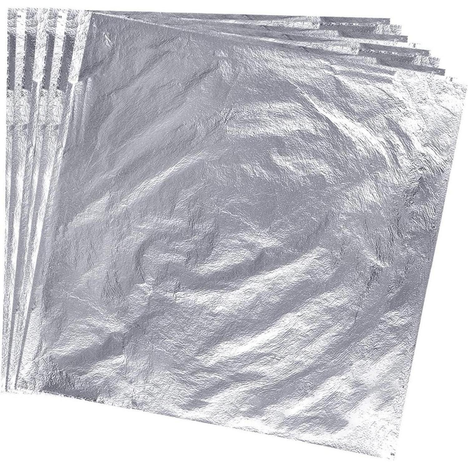 LuxusKollektion Blattsilber Blattsilber 100 Blätter 14x14cm Vergoldung Handwerk Kunst Silver