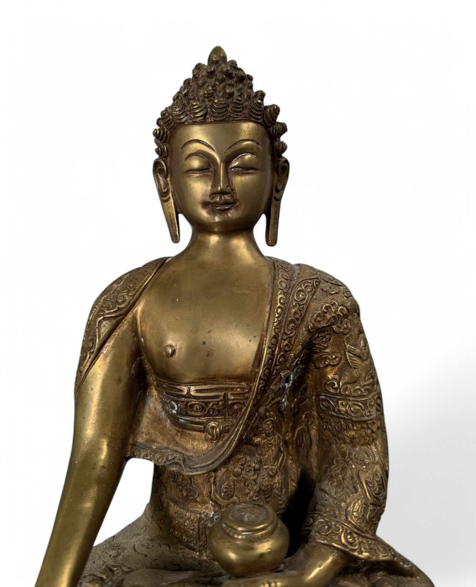 Asien LifeStyle Buddhafigur Siddharta Gautama Buddha Figur aus Bronze Nepal / Indien