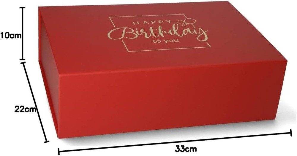 ideas in Boxes Geschenkbox Happy Birthday Geschenkkarton, Premium Magnetbox, Geschenkverpackung für Geburtstag mit Schriftzug