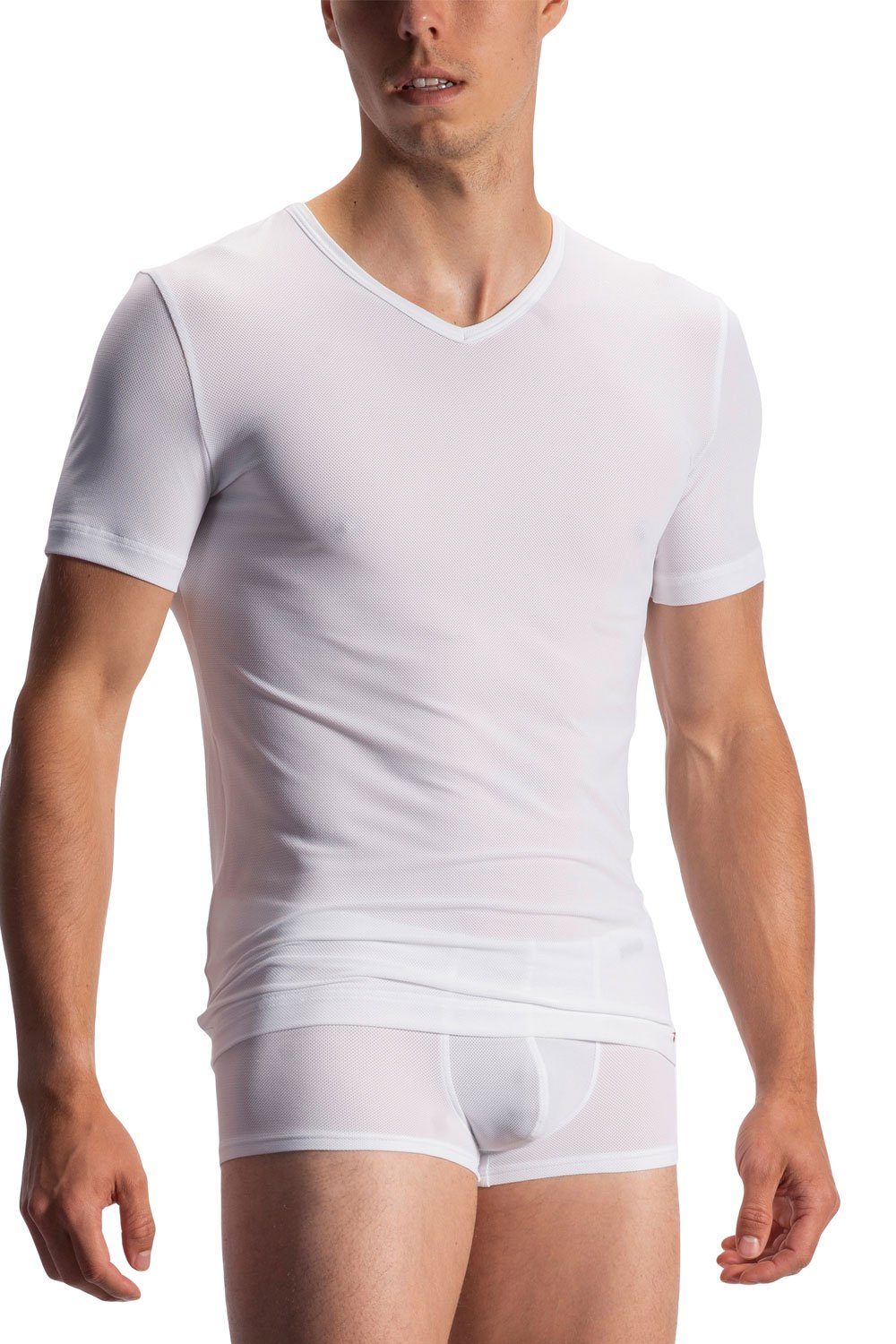 Olaf 108404 white (Reg) V-Neck T-Shirt Benz Shirt