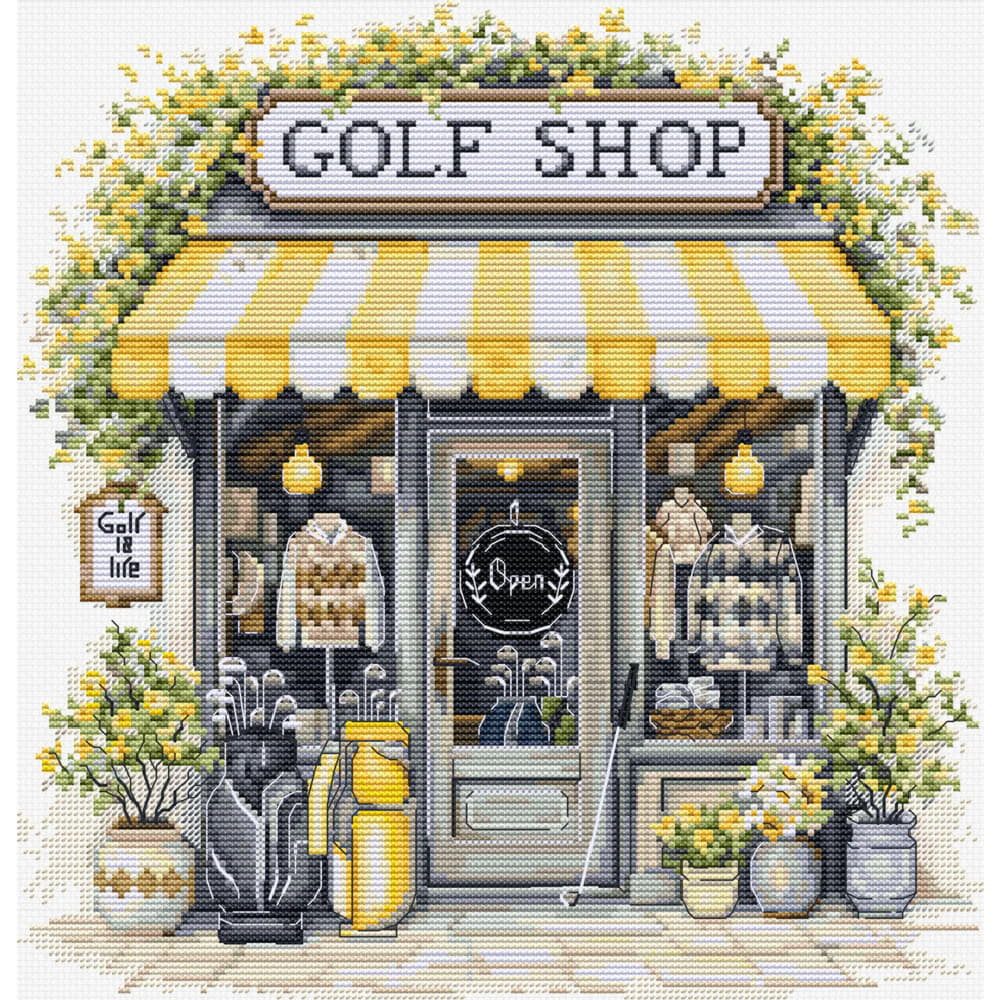 Luca-S Kreativset Luca-S Kreuzstich Stickpackung "Golfshop", Zählmuster, 24x25cm, (embroidery kit by Marussia)