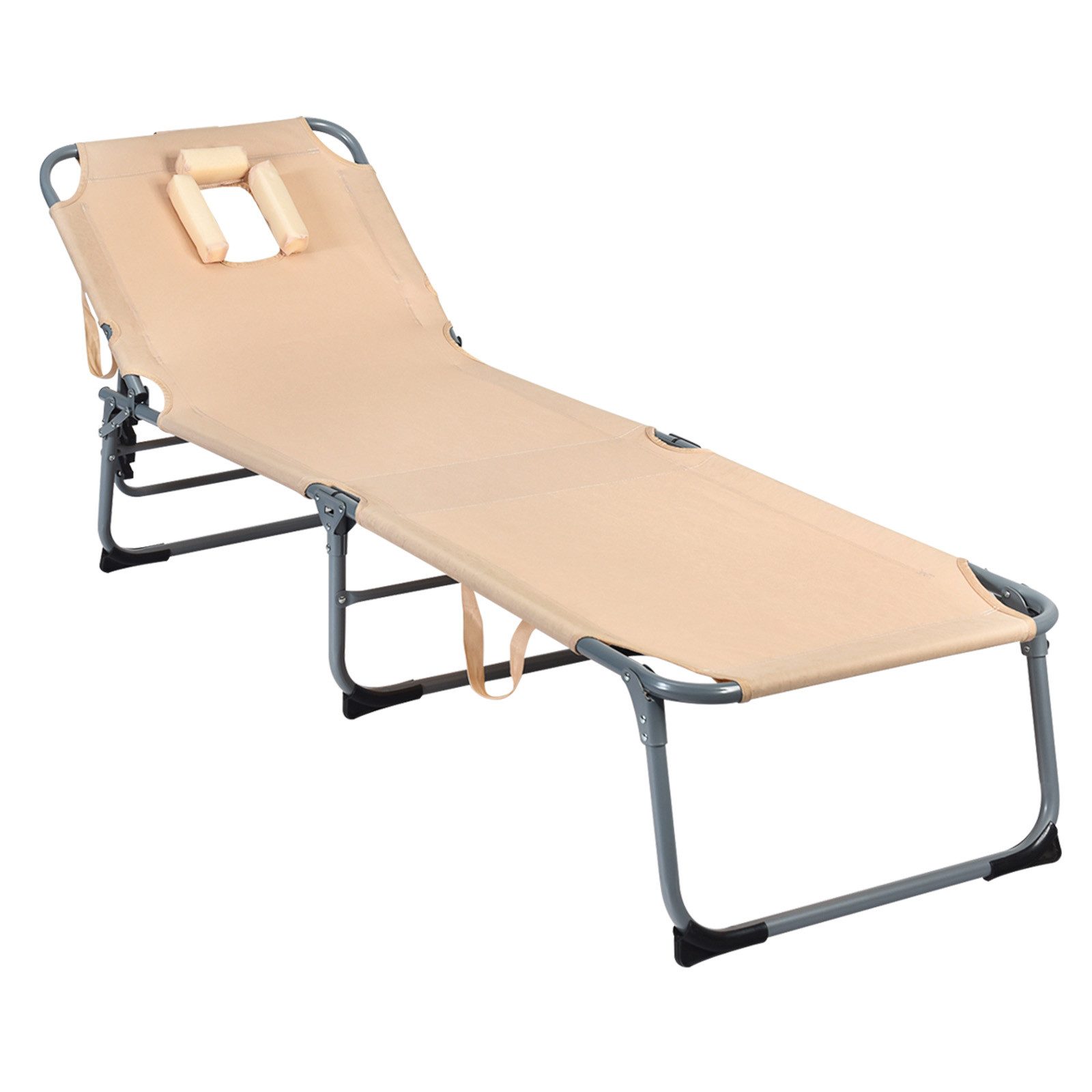 COSTWAY Gartenliege, 5-stufig, mit Gesichtsöffnung, klappbar, günstig online kaufen