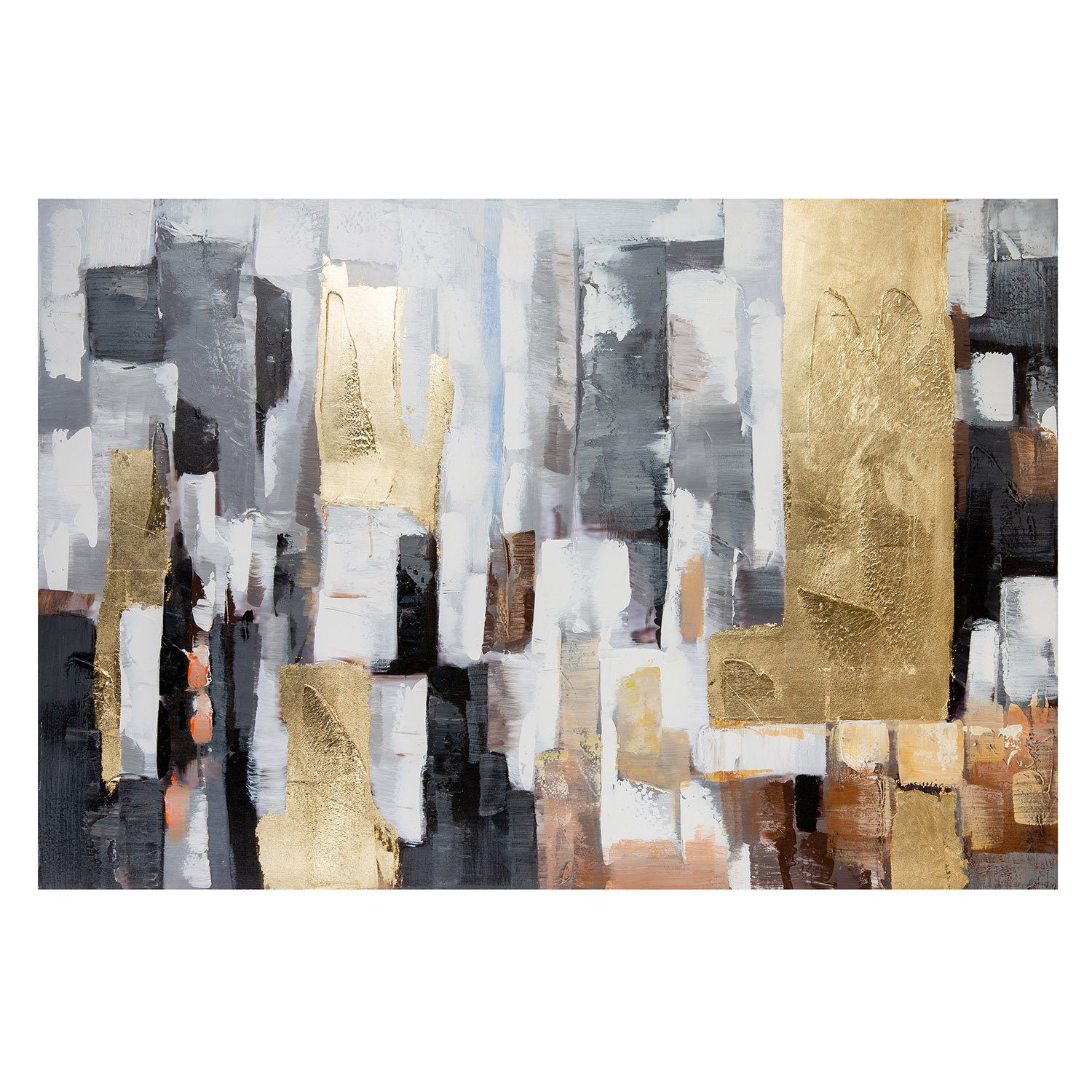 GILDE Wandbild GILDE Bild Rechtecke - gold-grau - H. 80cm x B. 120cm