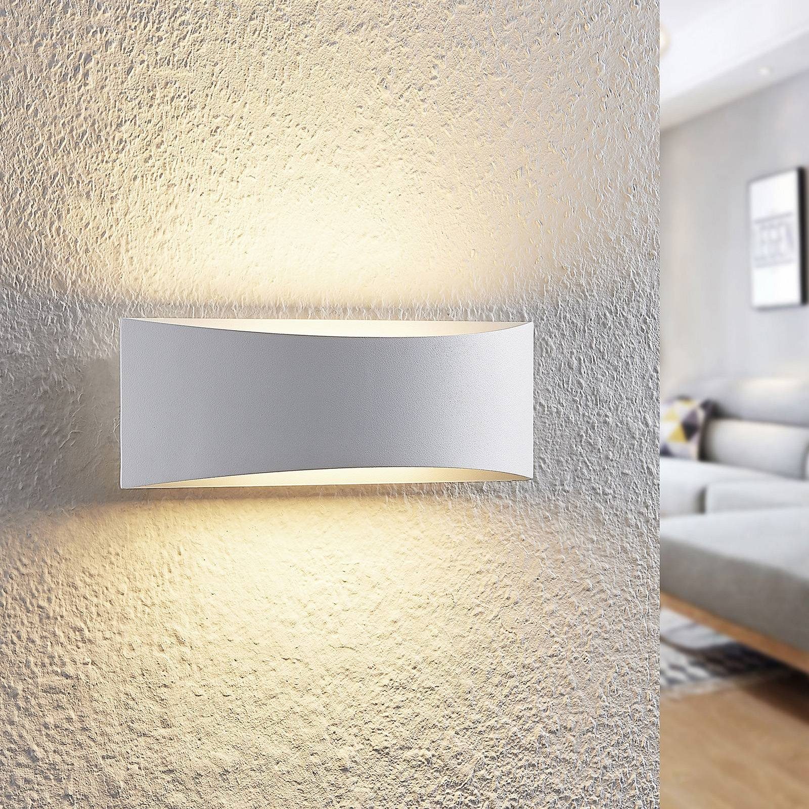 Arcchio LED Wandleuchte Danta, LED-Leuchtmittel fest verbaut, warmweiß, Modern, Aluminium, Eisen, weiß, 1 flammig, inkl. Leuchtmittel