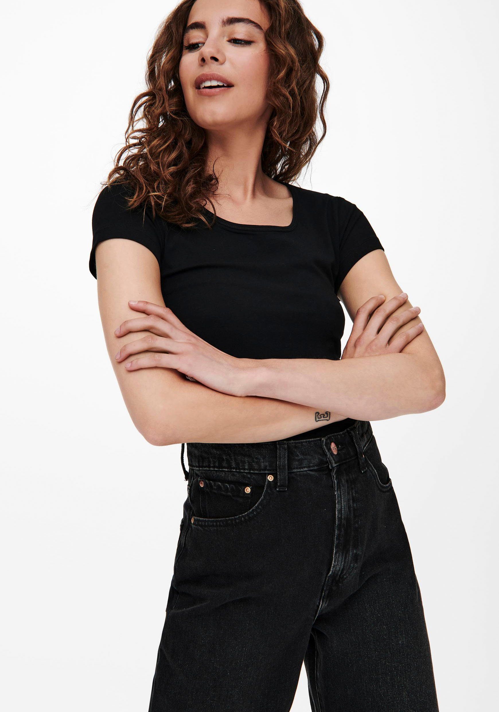 ONLY Rundhalsshirt ONLLIVELOVE LIFE S/S O-NECK TOP (Packung, 2-tlg)