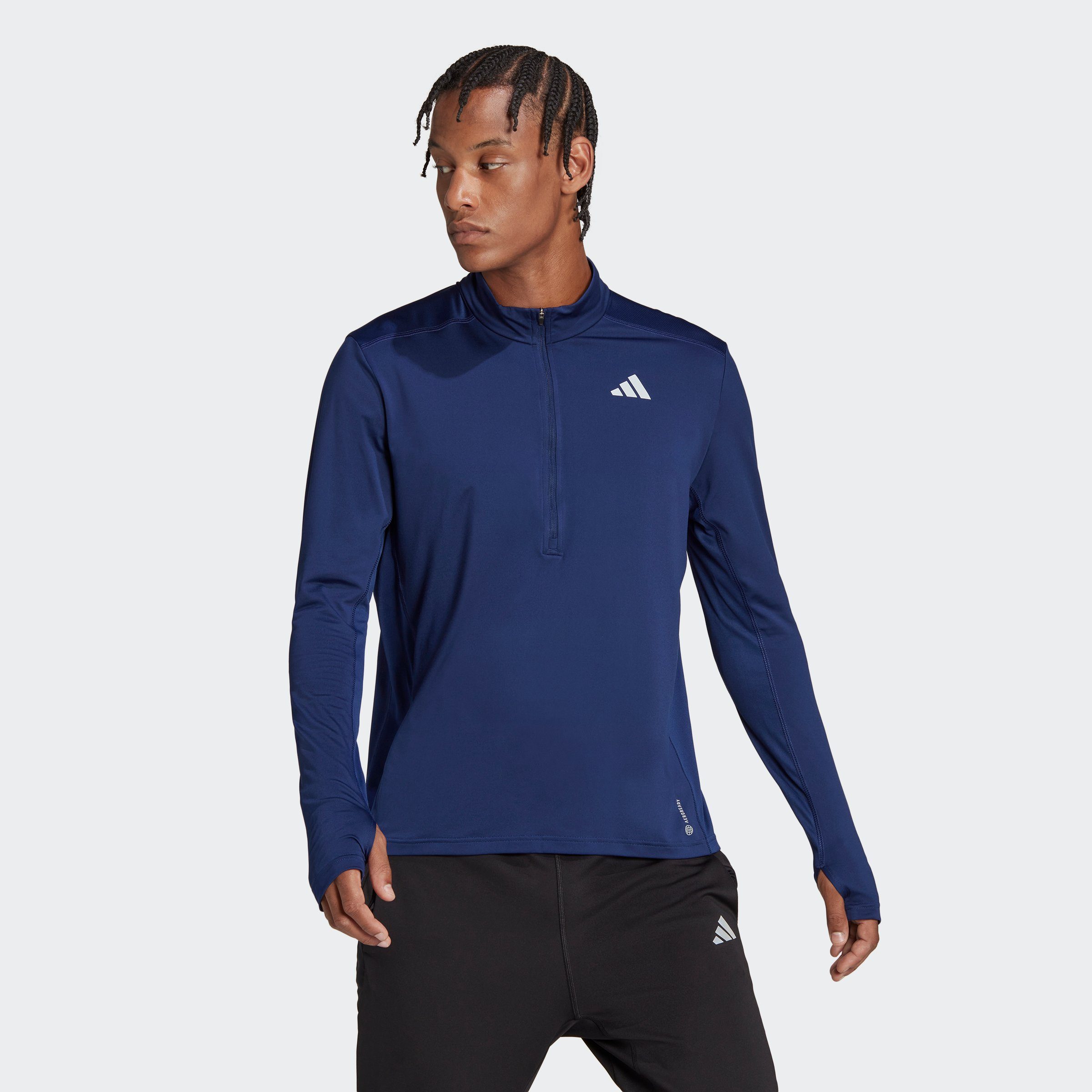 adidas Performance Laufjacke OWN THE RUN 1/2 ZIP LONGSLEEVE Dark Blue | 