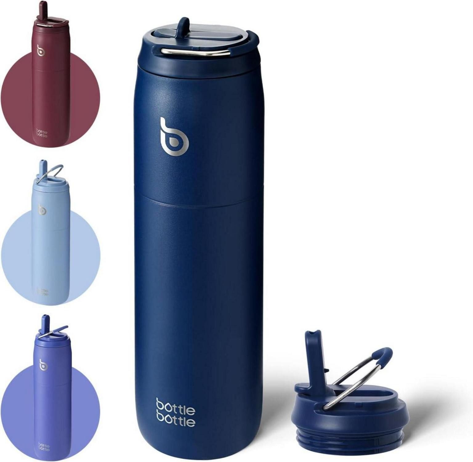 Thermobecher Isolierte Wasserflasche Edelstahl 32oz mit Strohhalm Griff