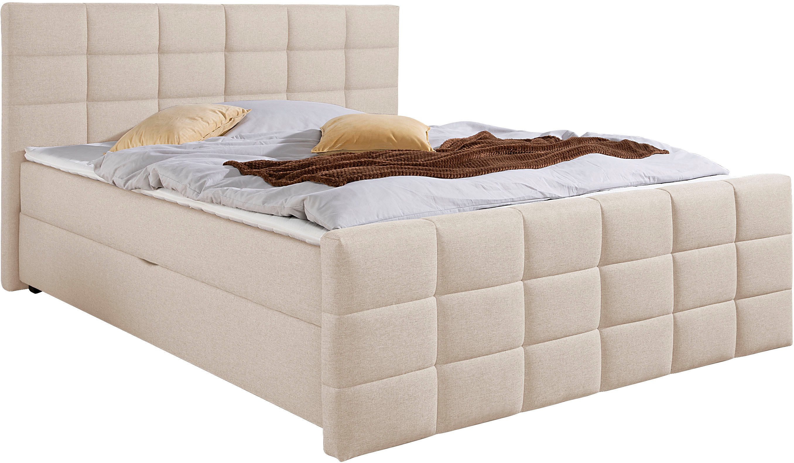 Home affaire Boxbett, Boxbett mit Bettkasten und Fußteil, inkl. Topper