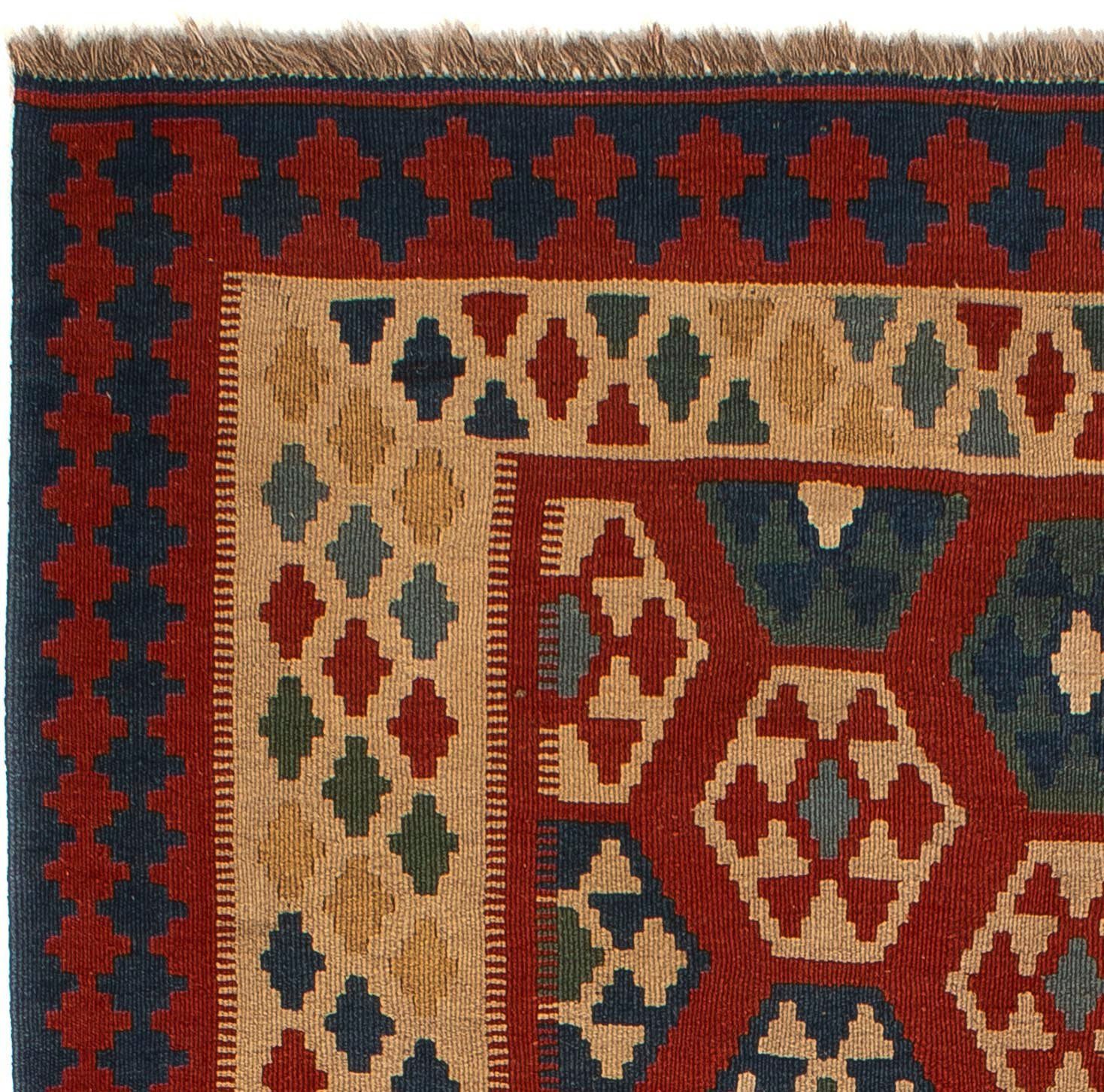 cm - morgenland, rechteckig, Kelim - 153 Höhe: Wollteppich Einzelstück Wohnzimmer, - 205 x mm, Oriental dunkelrot, 6