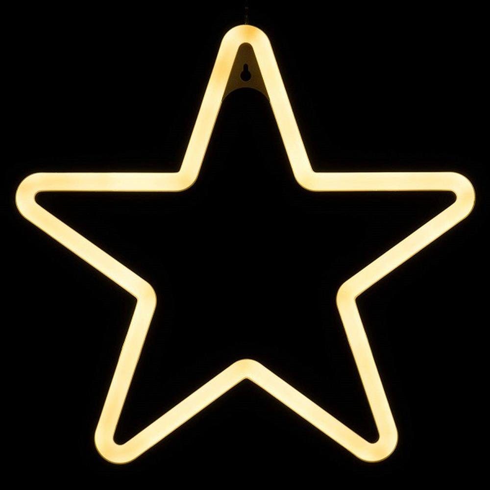 Nipach Wanddekoobjekt BI11500 LED Neon Weihnachtsstern warmweiß 30cm innen
