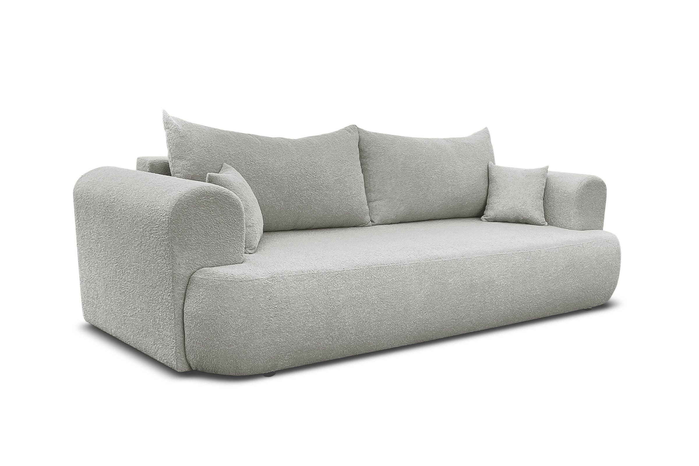 Schlafsofa BAKU Sofa Couch Bouclé-Stoff 247x90 cm Wohnzimmer