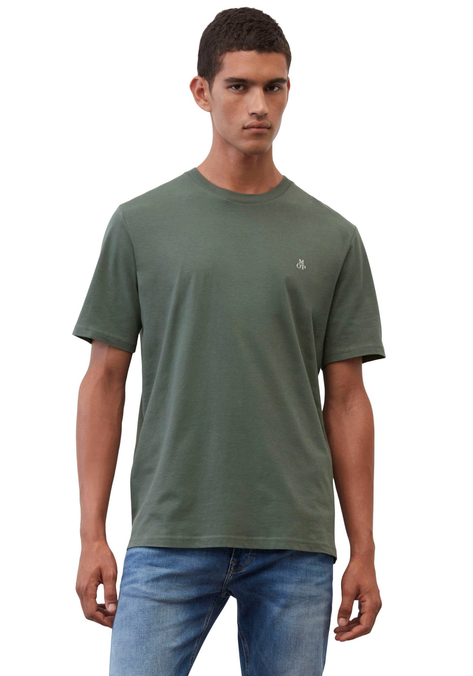 Marc T-Shirt O'Polo aus Logo-T-Shirt Bio-Baumwolle mangrove