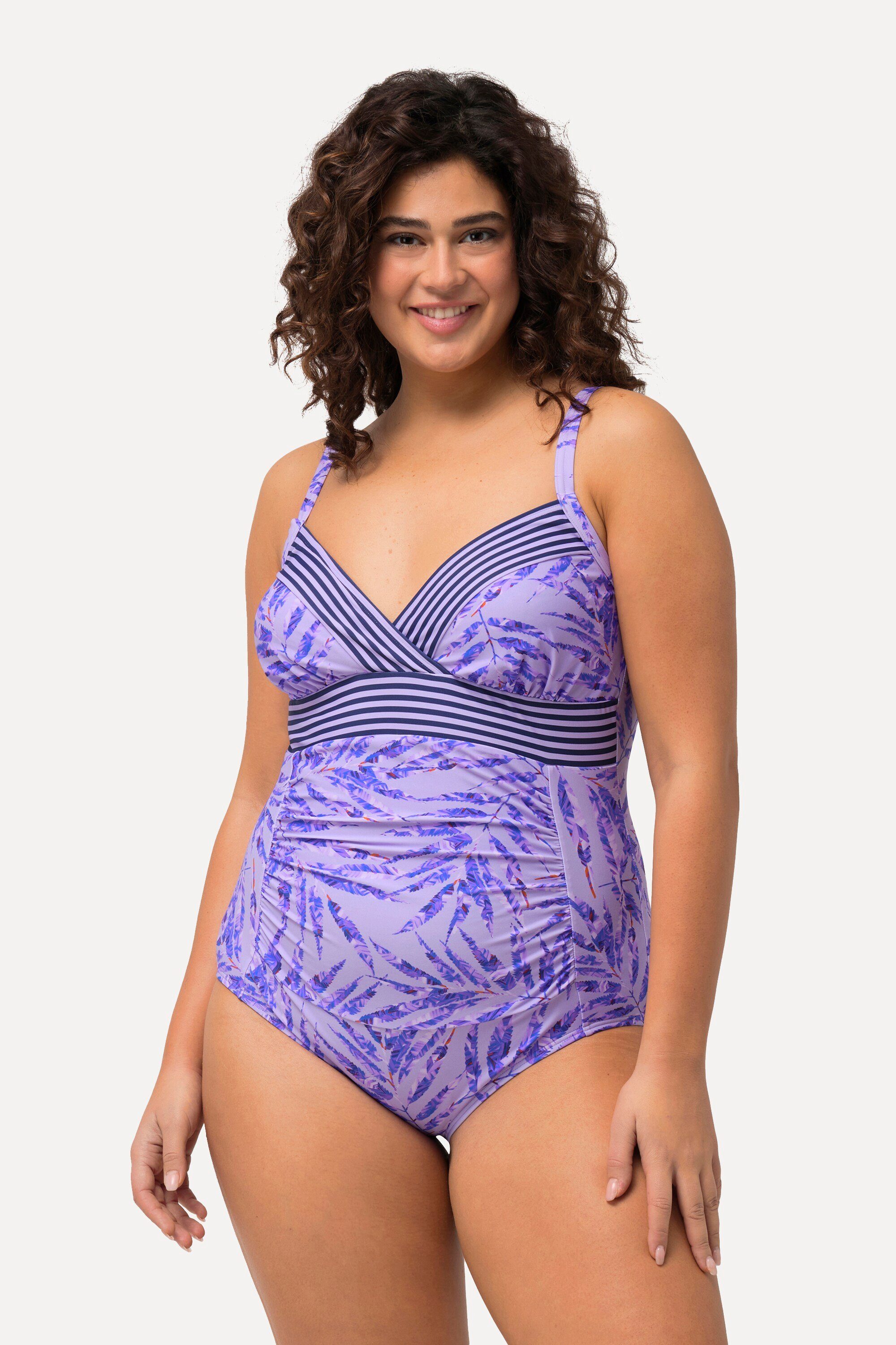 Ulla Popken Badeanzug Badeanzug Palmen Streifen Softcups recycelt günstig online kaufen