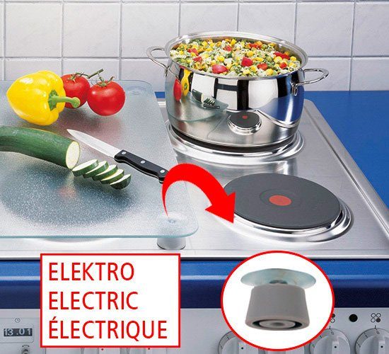 WENKO Herd-Abdeckplatte Universal Modell 3 in 1, Glas, Kunststoff, Herdabdeckung für alle Herdarten, Spritzschutz und Schneidebrett