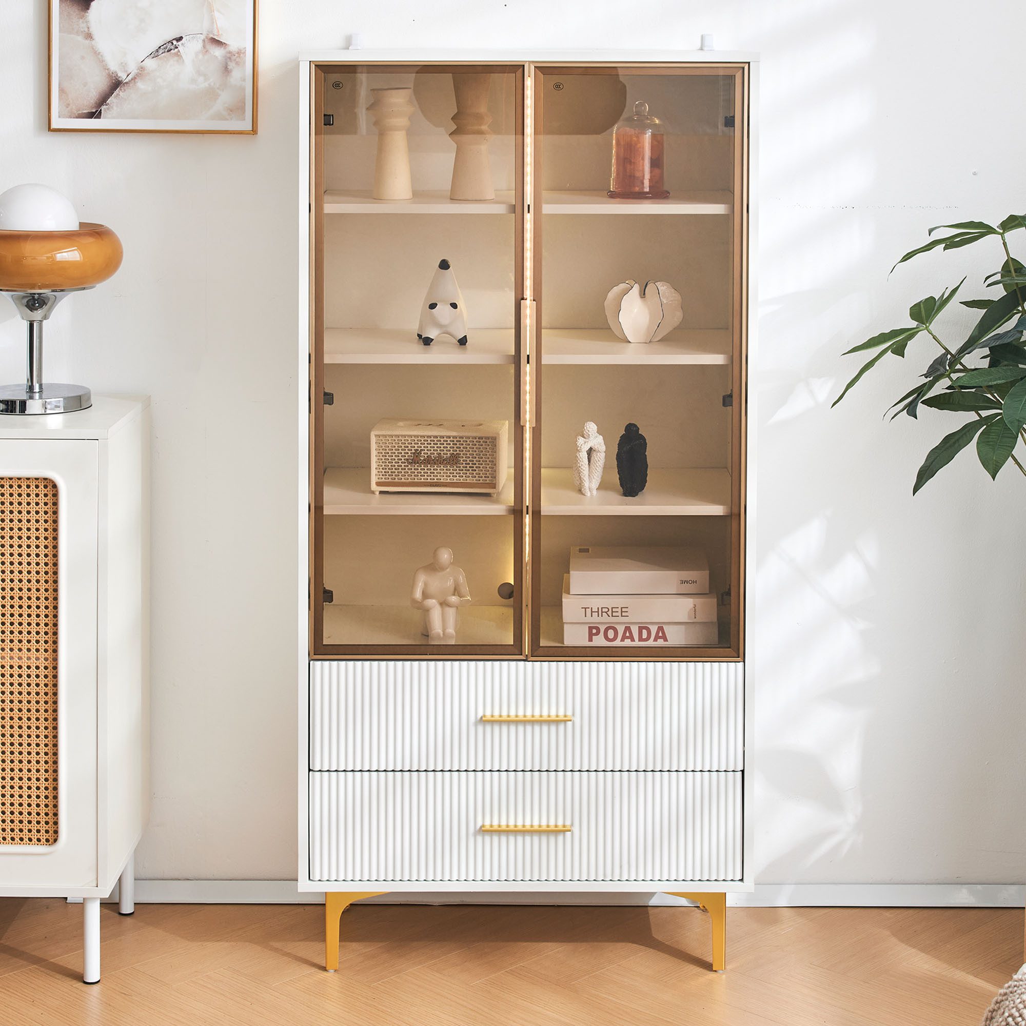 BlingBin Vitrine Standvitrinen, Wohnzimmer-Highboards, Sideboards (1er günstig online kaufen