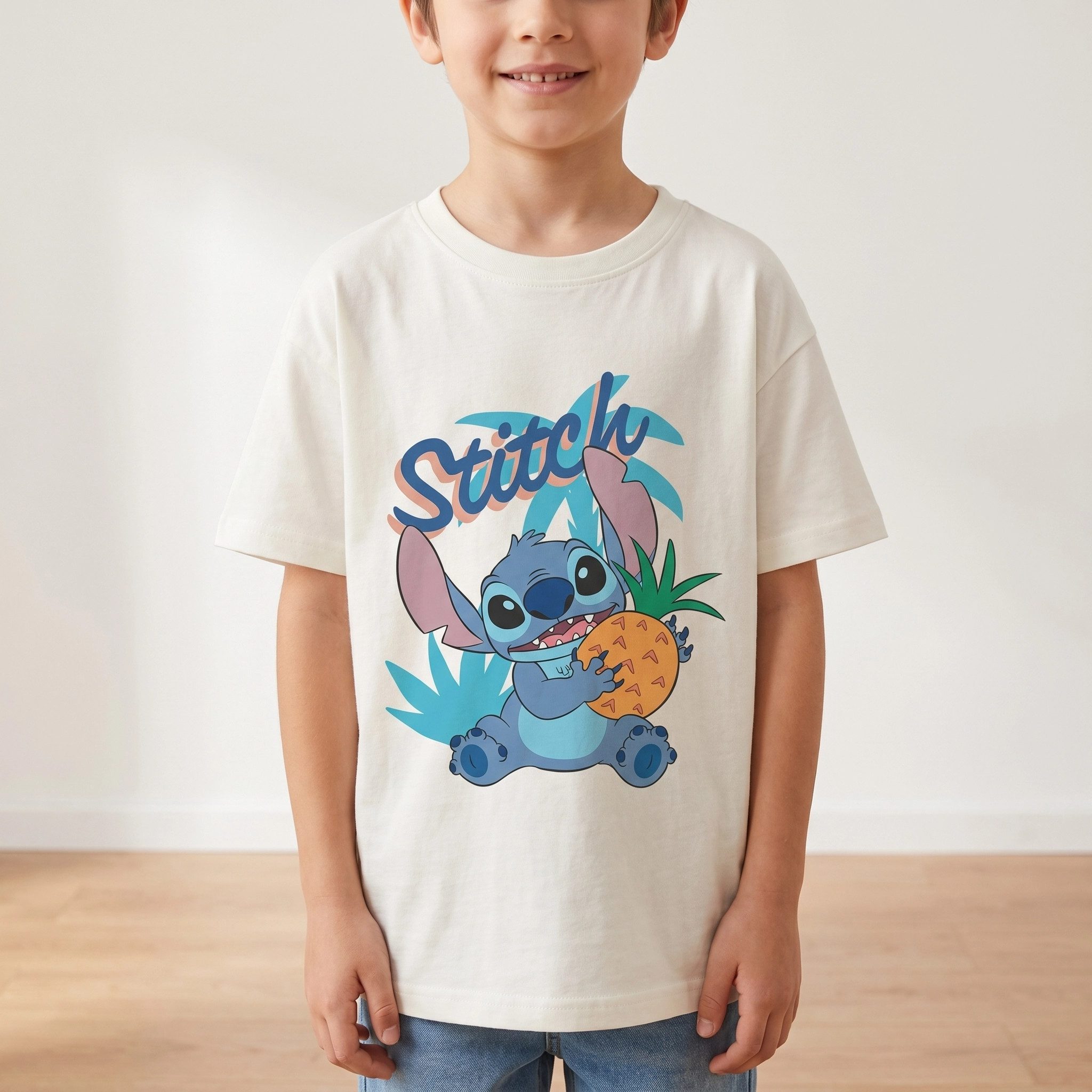 Disney Print-Shirt Disney Lilo und Stitch Kinder kurzarm T-Shirt 100% Baumrolle Gr. 98 bis 128