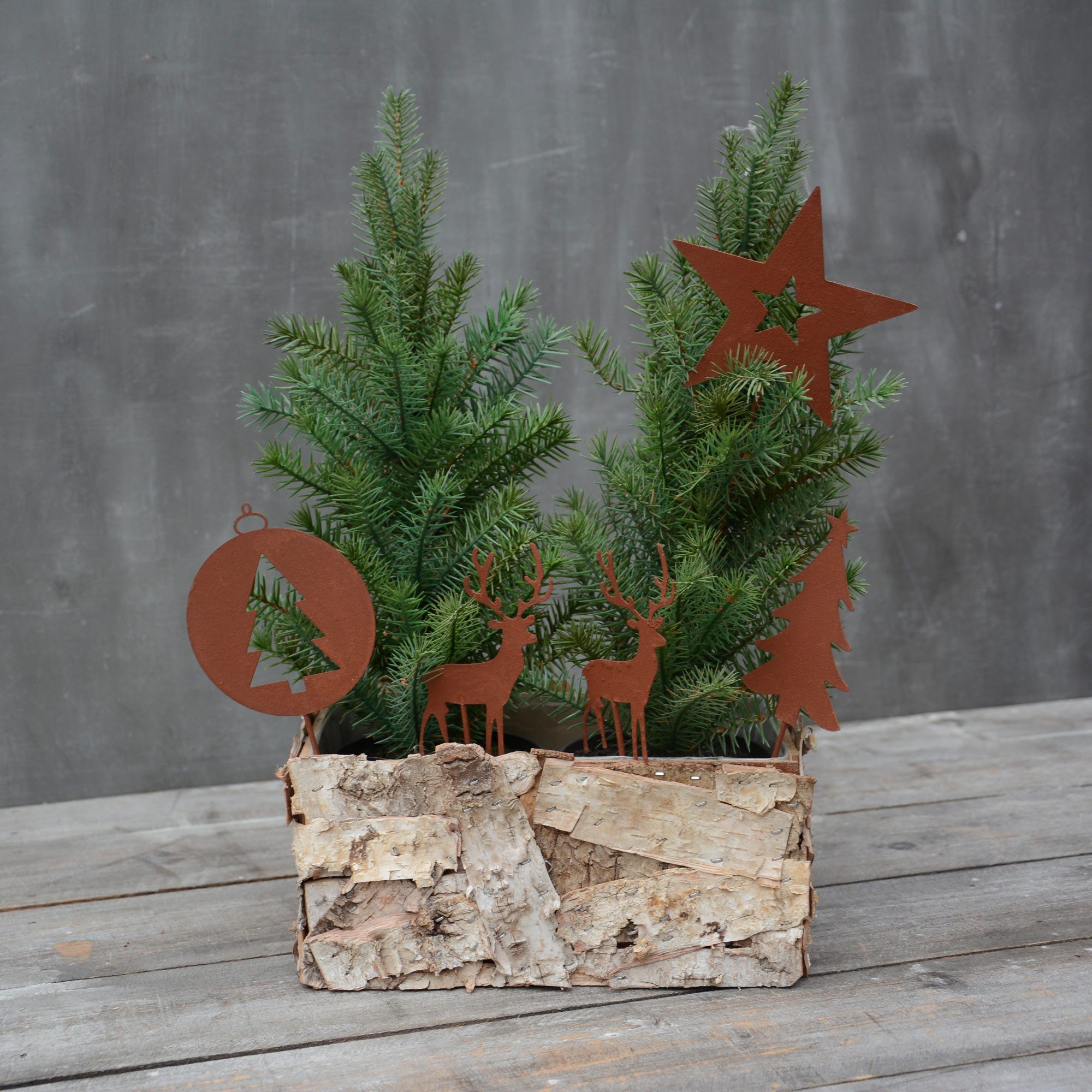 UNUS GARDEN Gartenstecker Weihnachtsstecker Rostdesign (5er Set) Hirsch, Ta günstig online kaufen