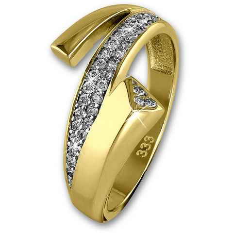 GoldDream Goldring GDR513YX GoldDream Gelbgold Damenring Glamour 8Kt (Fingerring), Damen Ring Glamour aus 333 Gelbgold - 8 Karat, Farbe: gold, weiß