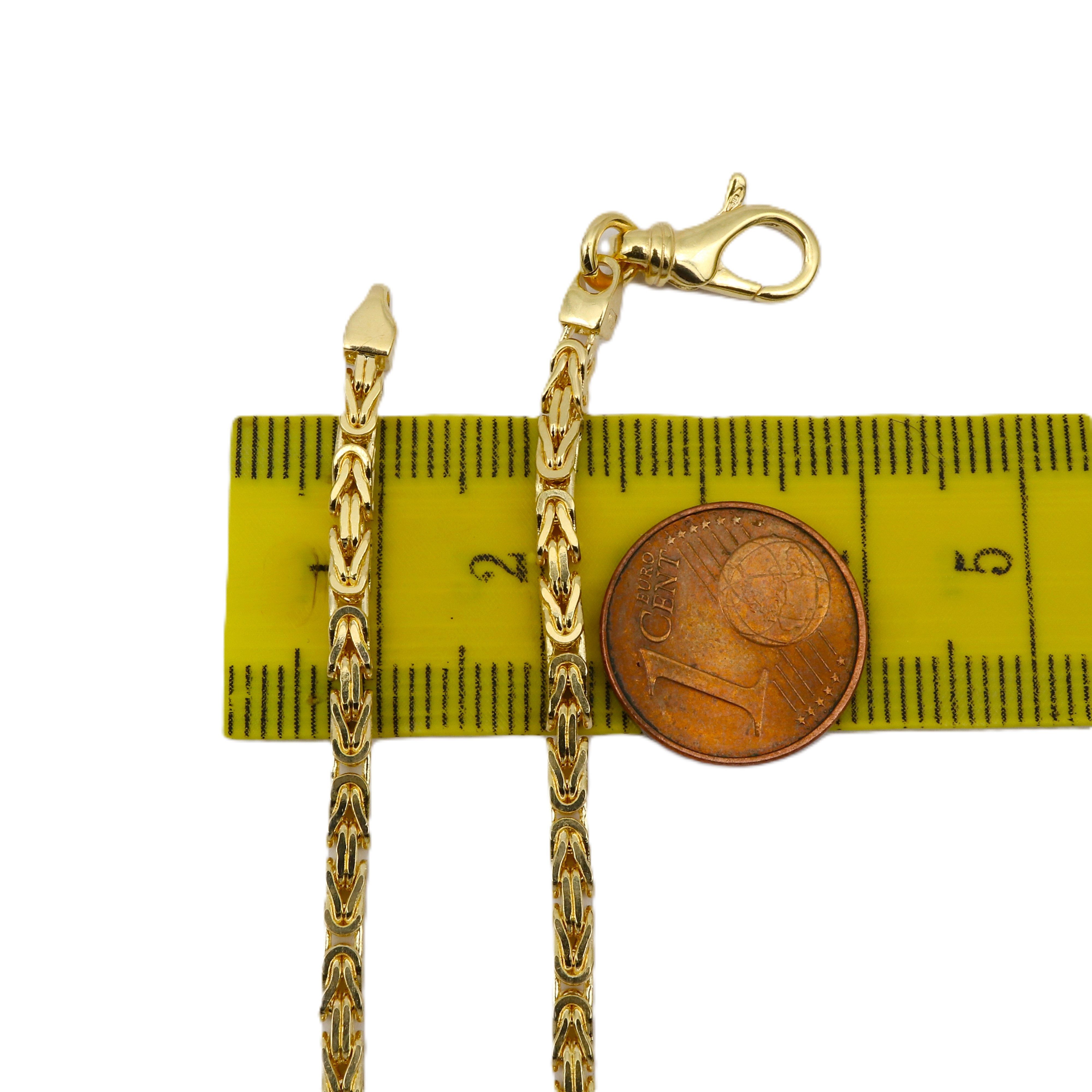 G & J Goldkette Königskette 585/14K Gold 2,5mm 45-70cm edles hochwertiges Collier (inkl. Schmucketui), Made in Germany