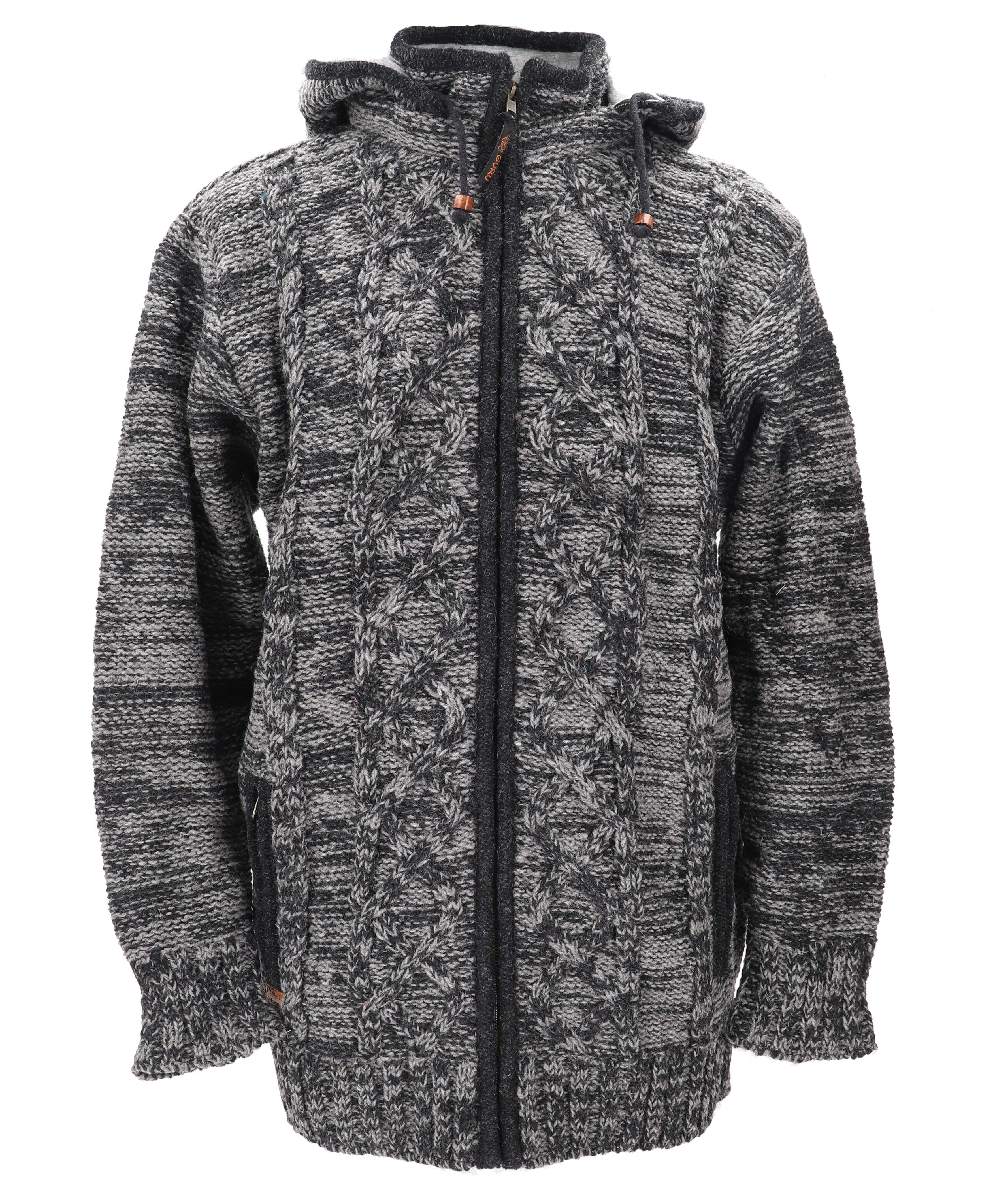 Langjacke Strickjacke, Unisex Wolljacke, Nepaljacke mit..