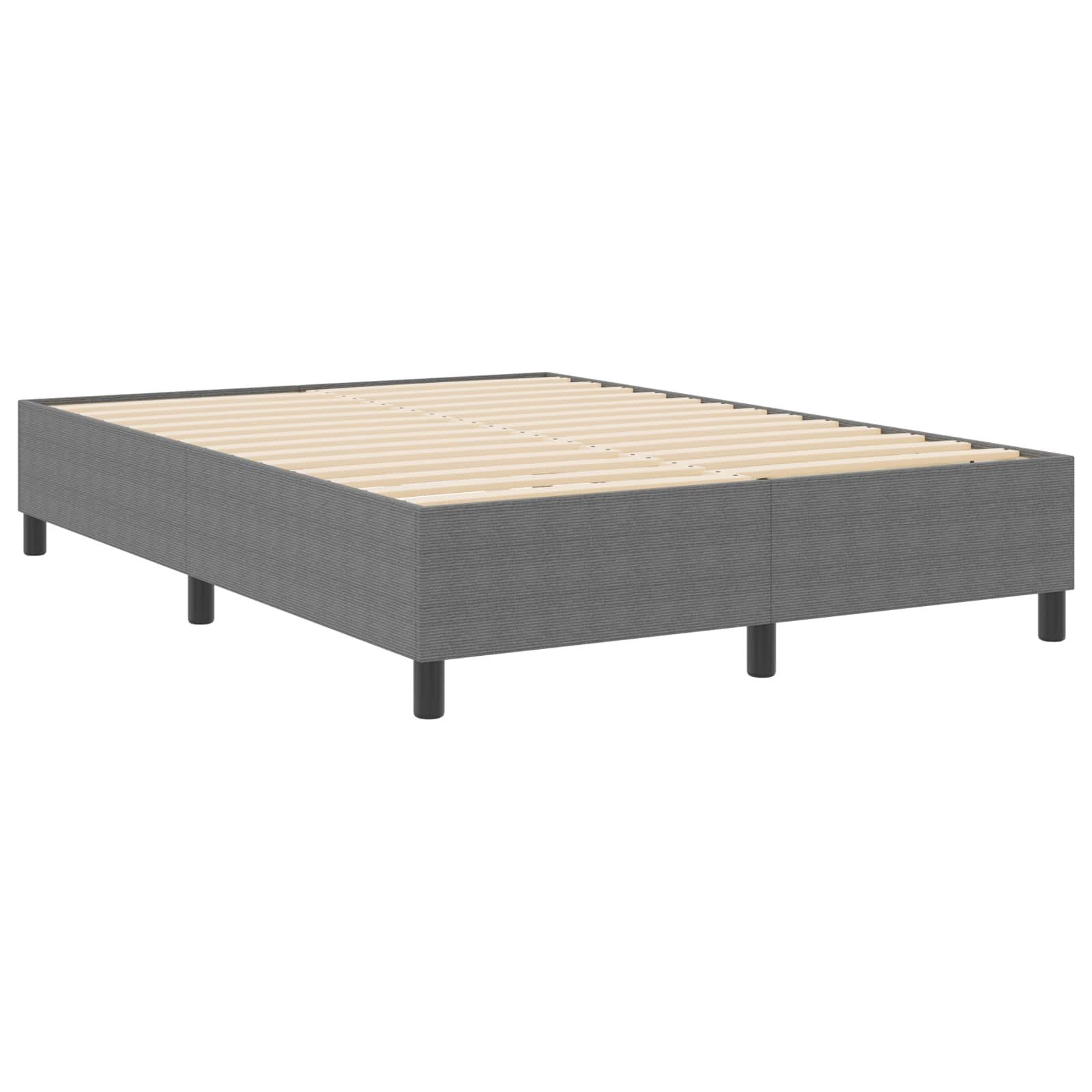 vidaXL Bett Plattformbettgestell Hellgrau 140 x 200 cm Cordstoff (1-tlg)