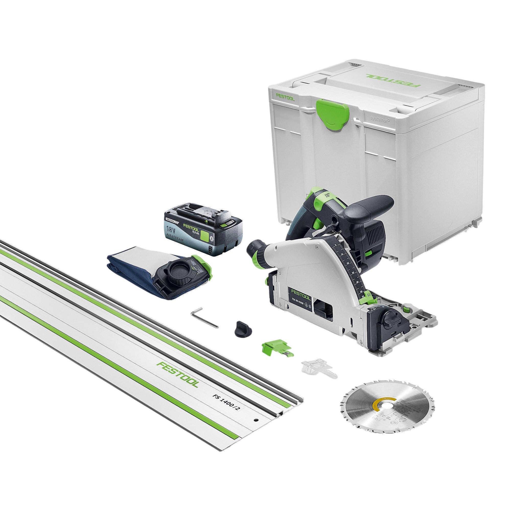 FESTOOL Akku-Tauchsäge TSC 55 KSEB-Basic-FS Akku Tauchsäge 18 V 160 mm Brushless + 1x Akku