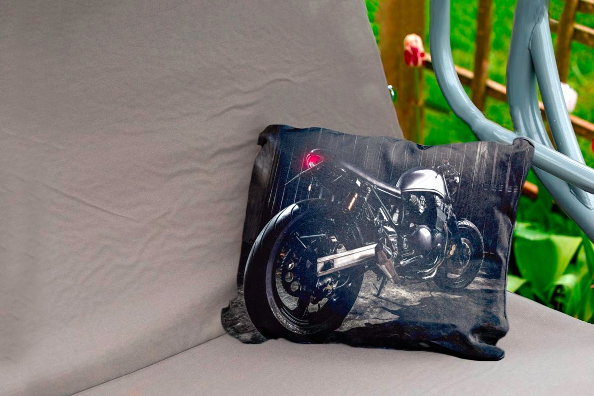 Schönes Motorrads, Bild schönen Outdoor-Dekorationskissen, Dekokissen Dekokissenbezug, Kissenhülle MuchoWow eines Polyester,