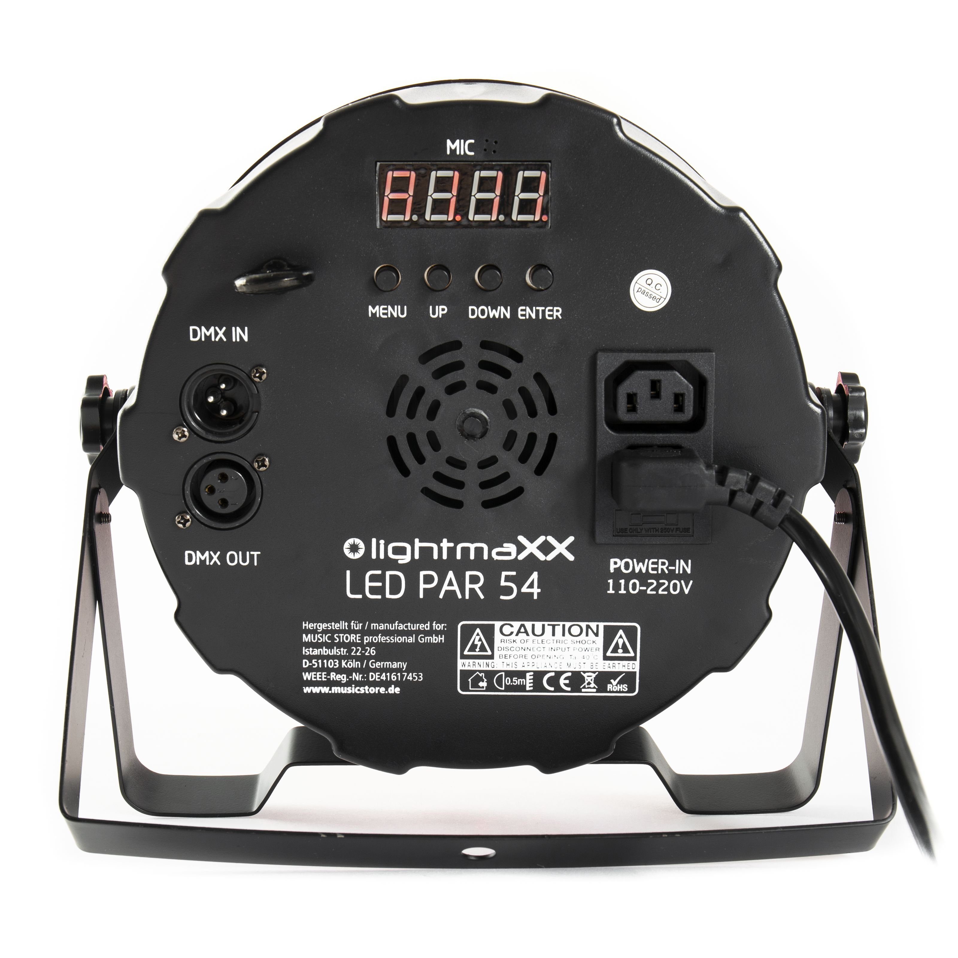 lightmaXX LED Scheinwerfer, LED PAR 54 Scheinwerfer, RGB-Farbmischung, DMX-Kanäle