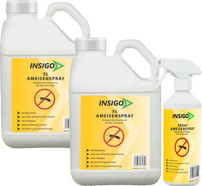 INSIGO Ameisengift Anti Ameisen-Spray Ameisen-Mittel Ungeziefer-Spray, 10.5 l, auf Wasserbasis, geruchsarm, brennt / ätzt nicht, mit Langzeitwirkung