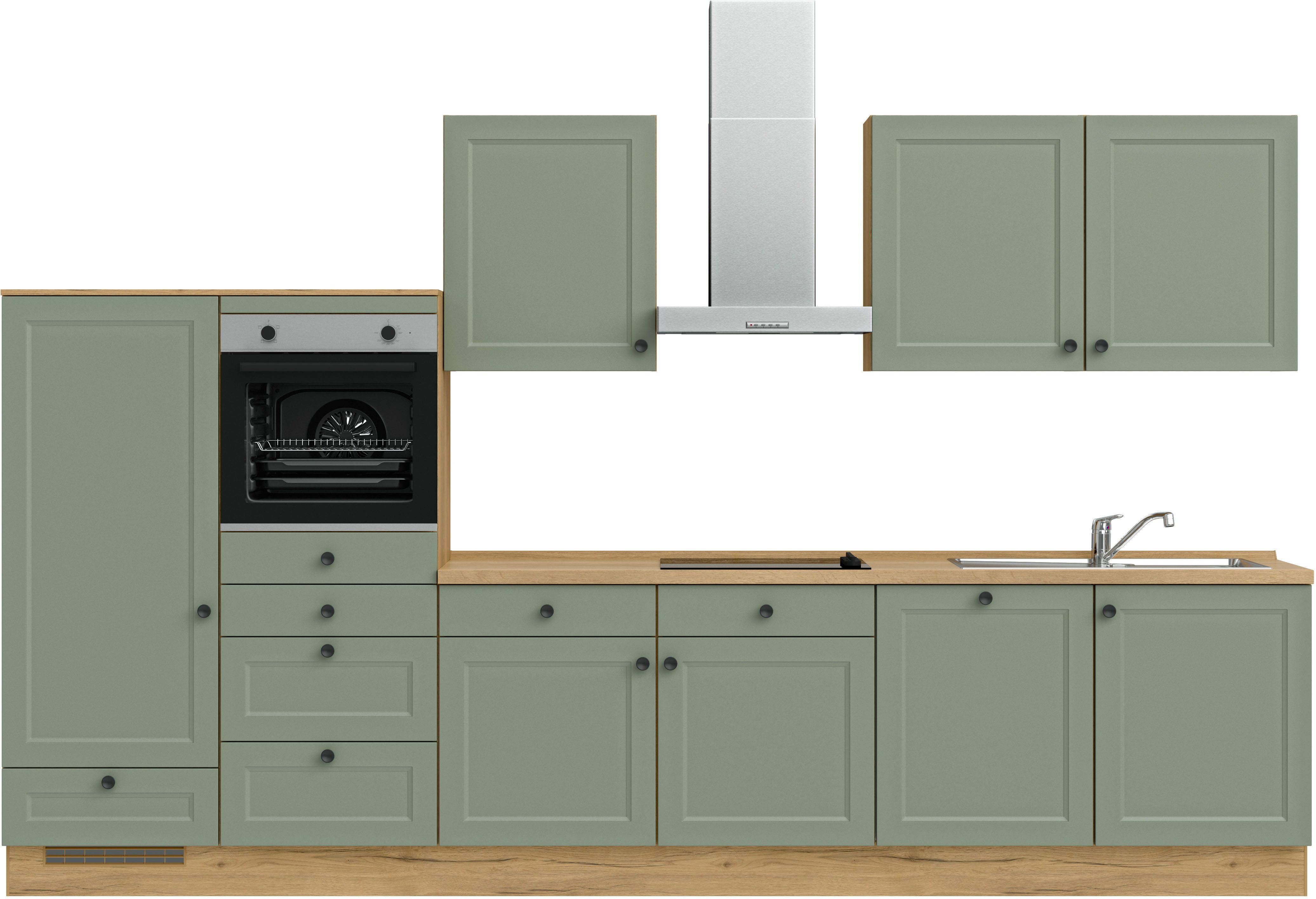 nobilia® Кухниzeile "Cascada I", vormontiert, Ausrichtung wählbar, Breite 360 cm, wahlw. mit E-Geräten