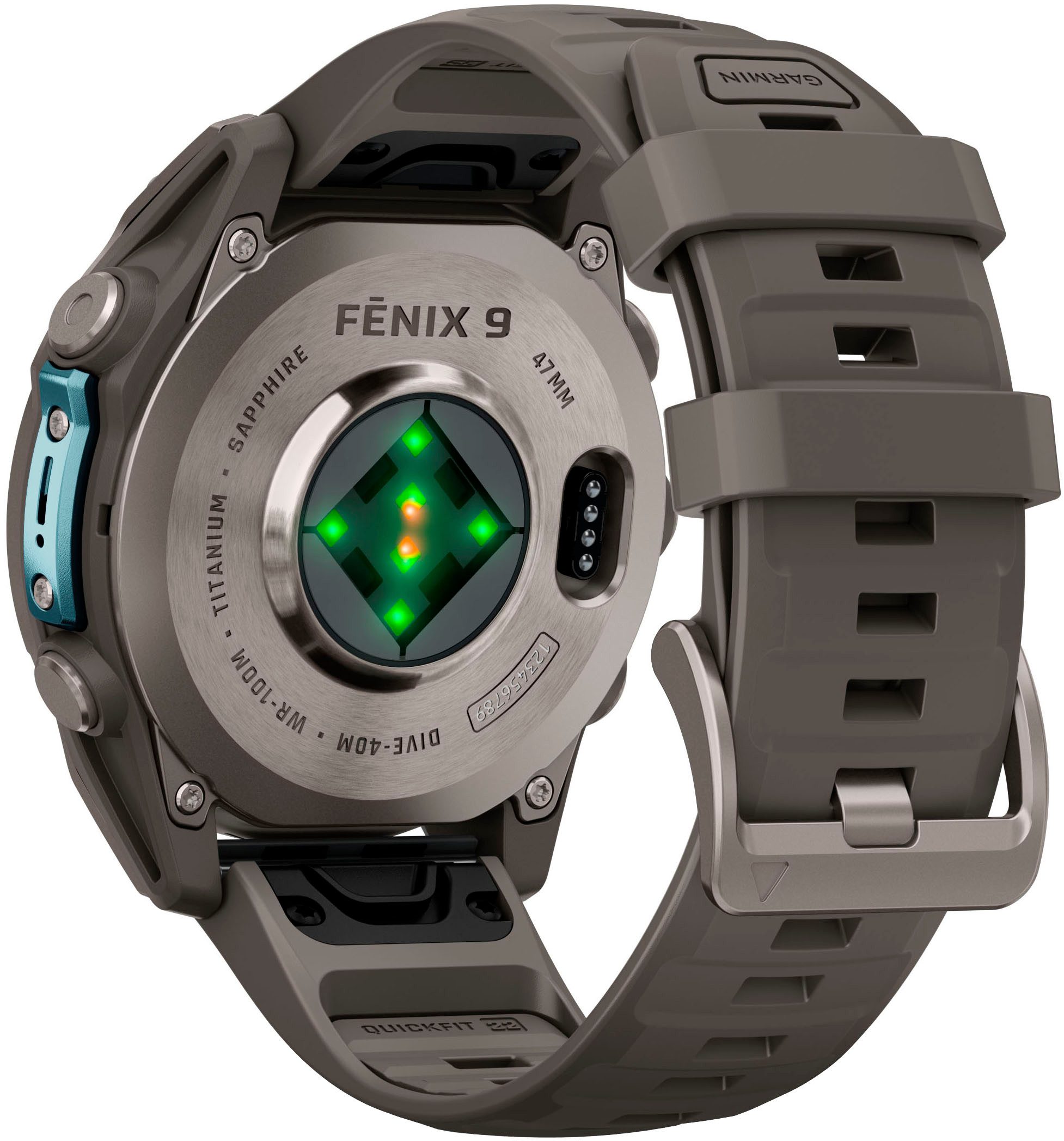 Garmin fenix 9 47mm Kieselgrau/Titan Silikon Armband – Bild 5 von 5