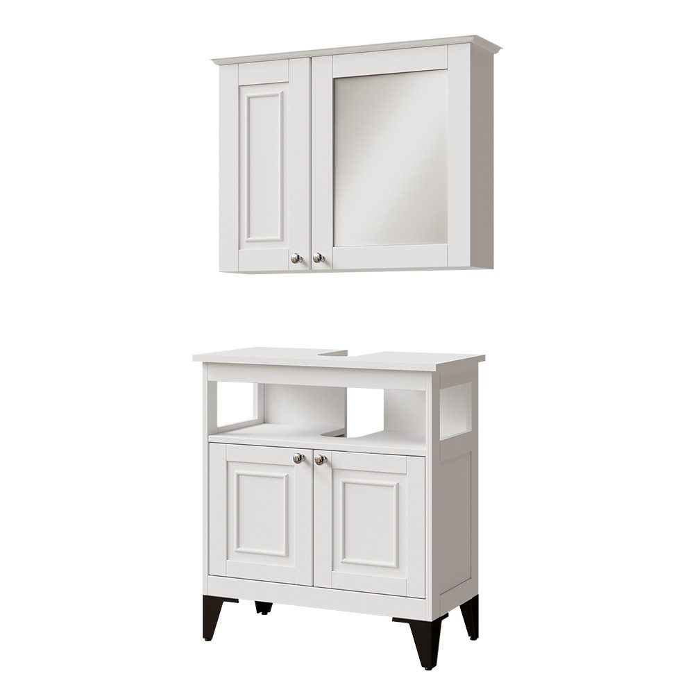 Badmöbel-Set Vanity, Weiß, 2 Teile