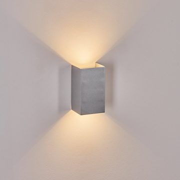 hofstein Außen-Wandleuchte Wandlampe aus Metall in Grau, LED fest integriert, 3000 Kelvin, Wandleuchte Up&Down Effekt, Außenleuchte, LED 8 Watt, 650 Lumen, IP44