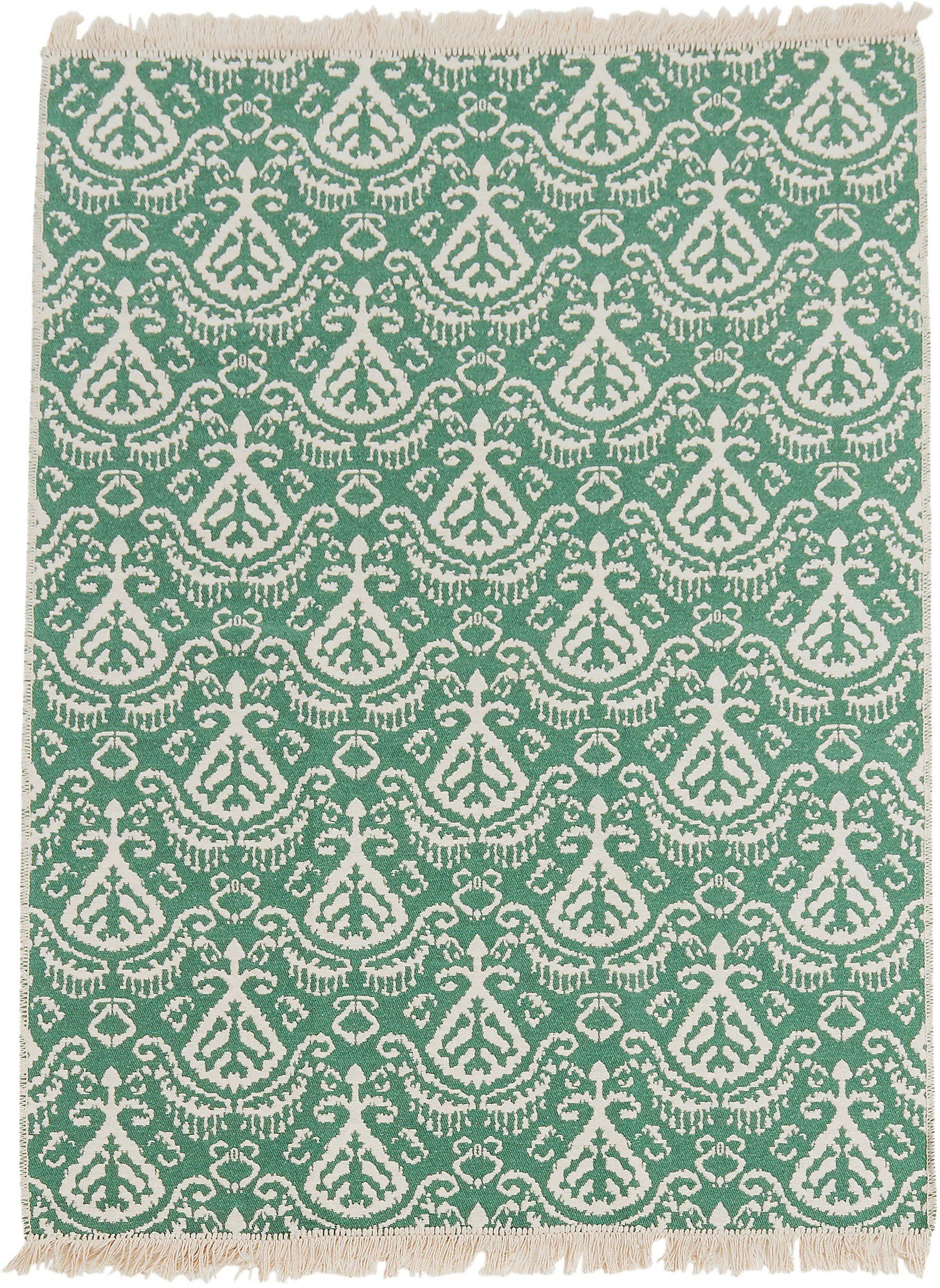 done.® Teppich NIZZA, rechteckig, Höhe: 8 mm, Flachgewebe, modernes Ethno Design, mit Fransen, waschbar