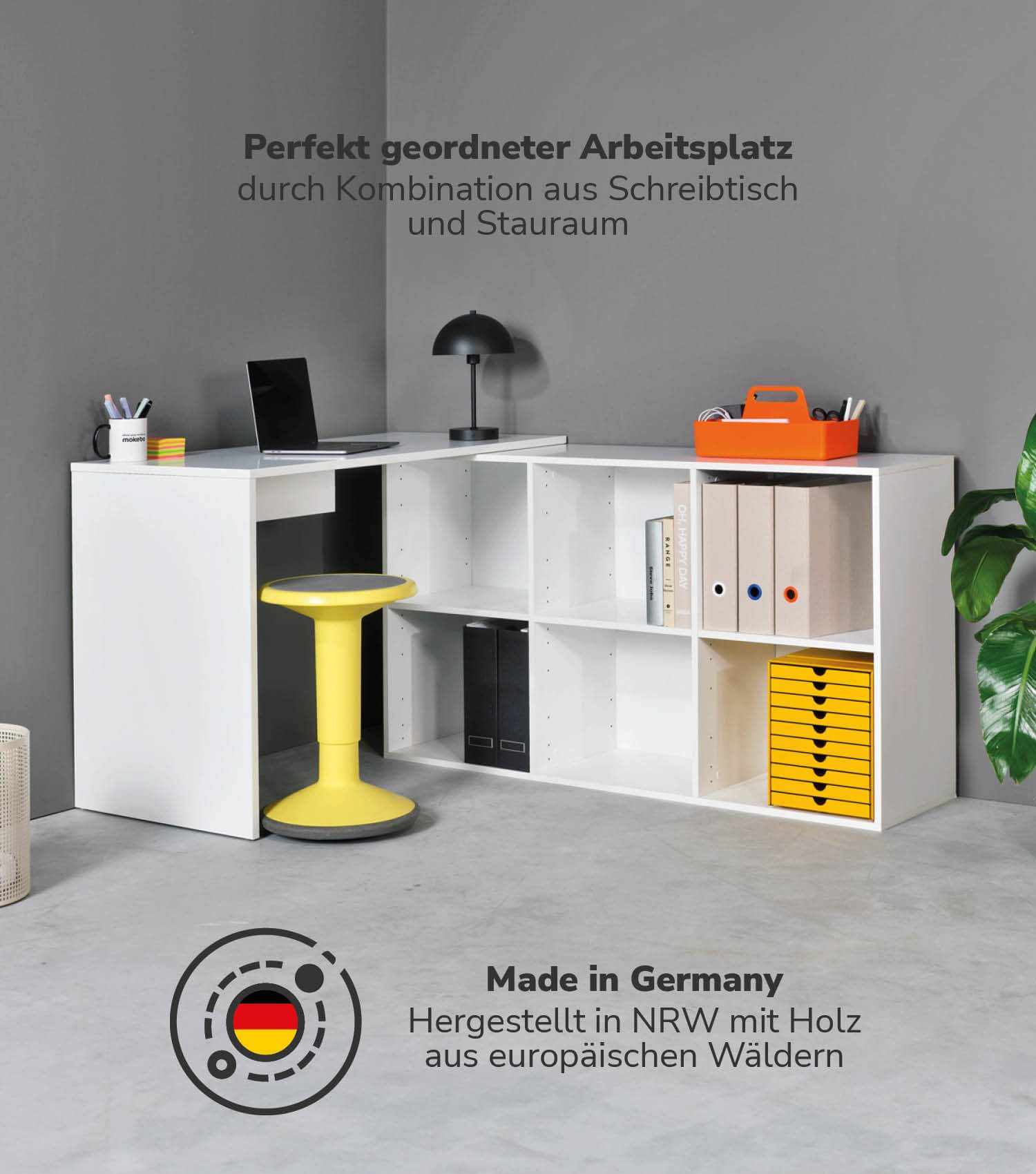 mokebo Eckschreibtisch Der Produktive (mit 6 günstig online kaufen