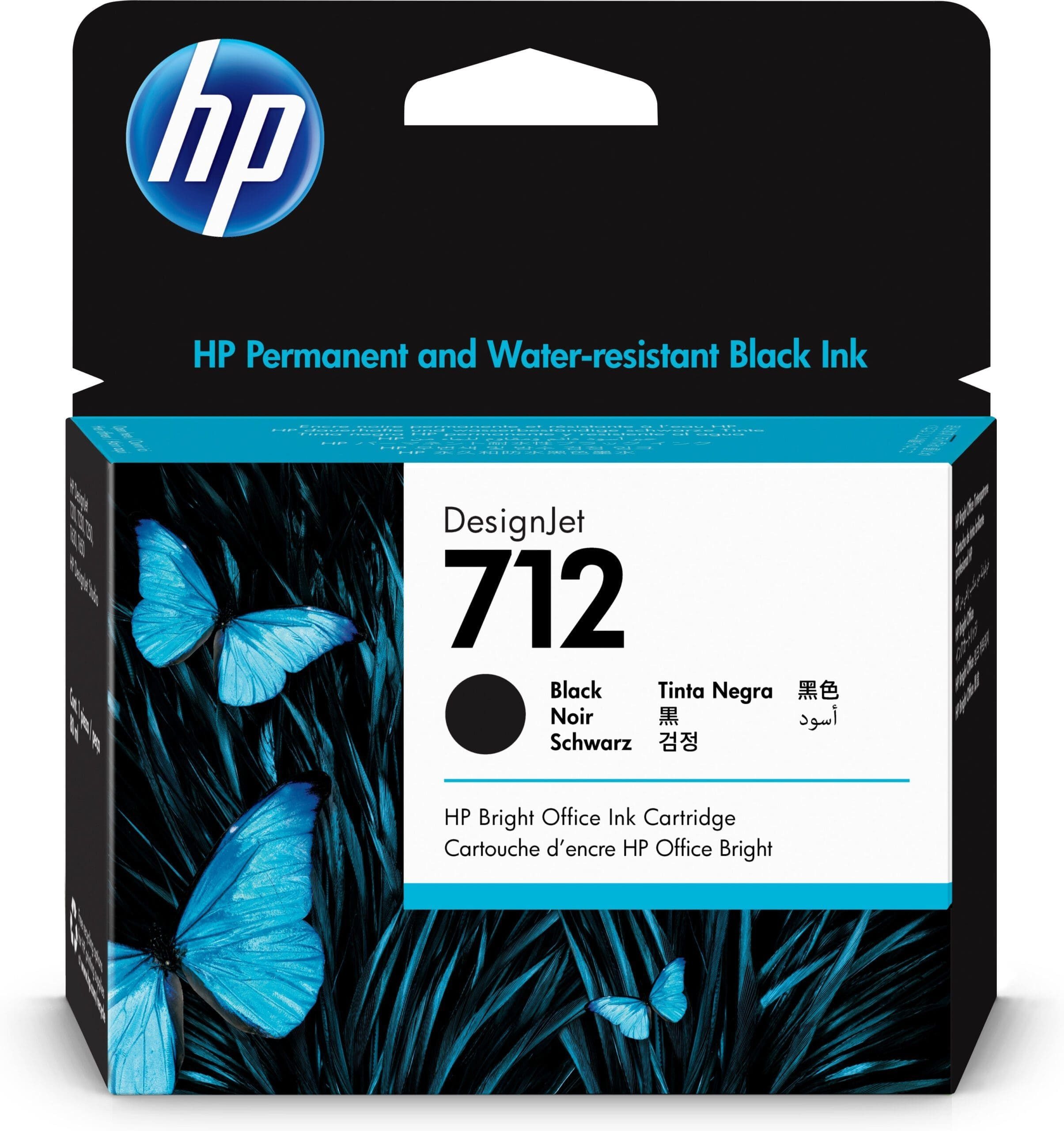 HP Tintenpatrone Nr. 712 Schwarz (80ml) Tintenpatrone