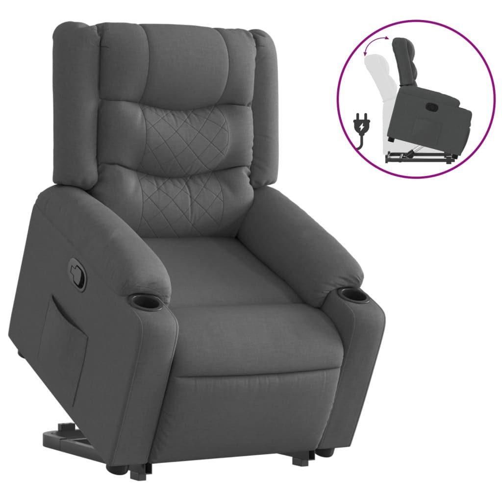 vidaXL Sessel Relaxsessel mit Aufstehhilfe Dunkelgrau Stoff (1-St) günstig online kaufen