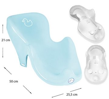 Tega-Baby Babybadewanne 5 Teile SET – DUCK - Blau - - Badeset Baby Wanne 86 cm, (Premium.S –Set 5 tlg Made in Europe), = WANNE + BADESITZ + TÖPFCHEN + WC AUFSATZ + HOCKER