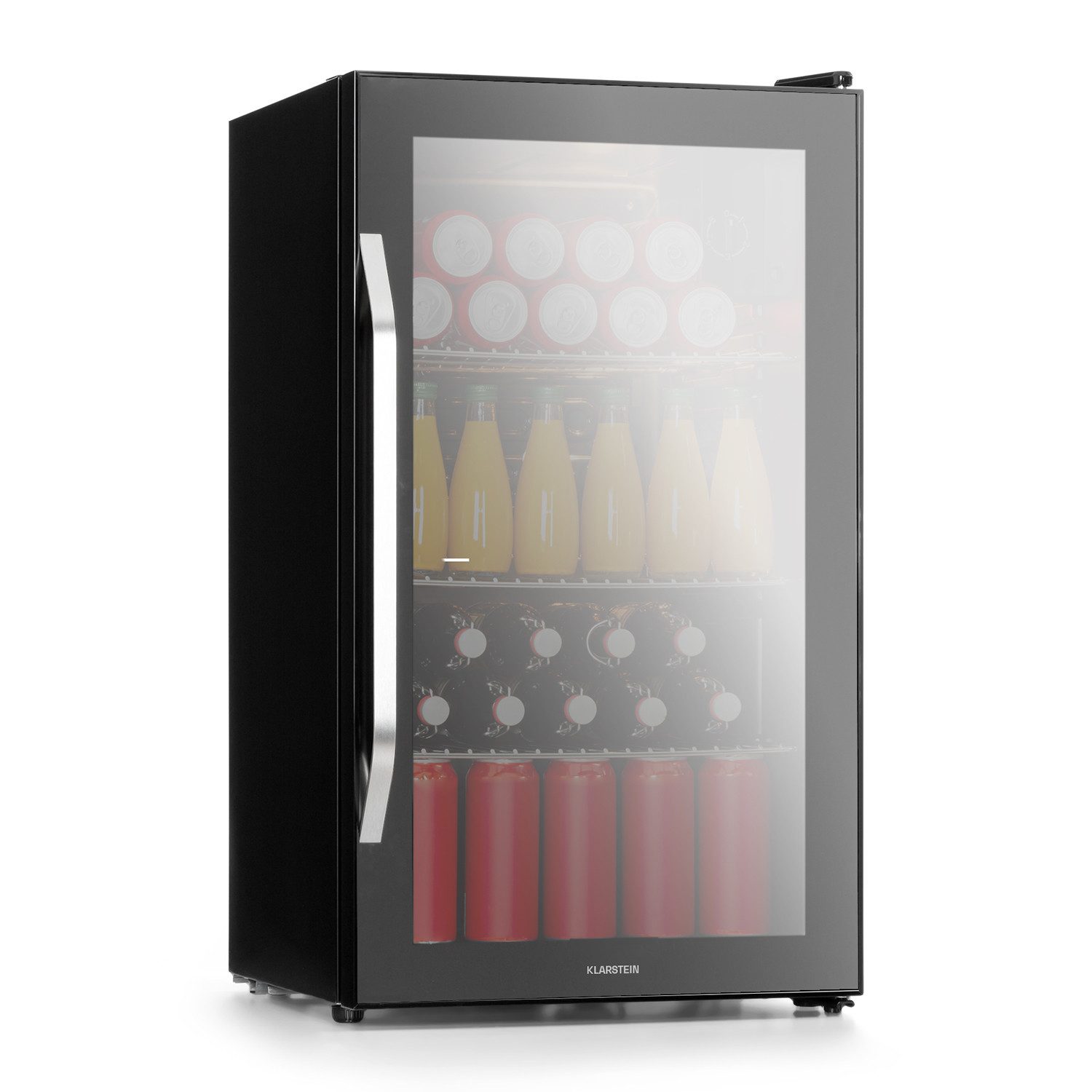 Klarstein Getränkekühlschrank Beersafe XXL Onyx Getränkekühlschrank 80 L Glastür schwarz 10034848, 84.5 cm hoch, 47.4 cm breit, Bier Hausbar Getränkekühlschrank Flaschenkühlschrank Glastür