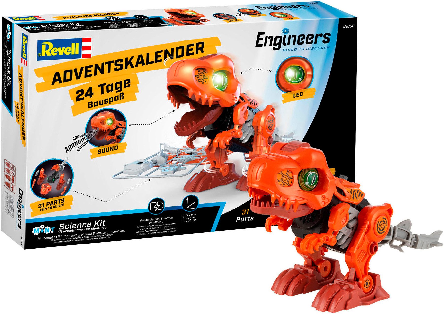 Revell® Spielzeug-Adventskalender Engineers „Electric T.Rex“, zum Bauen, Fo günstig online kaufen