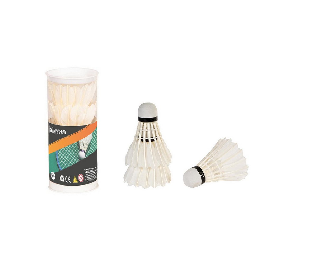 Jollity Badmintonball 3er Set Federbälle im Röhrchen – Naturfedern für Badminton (3-St)