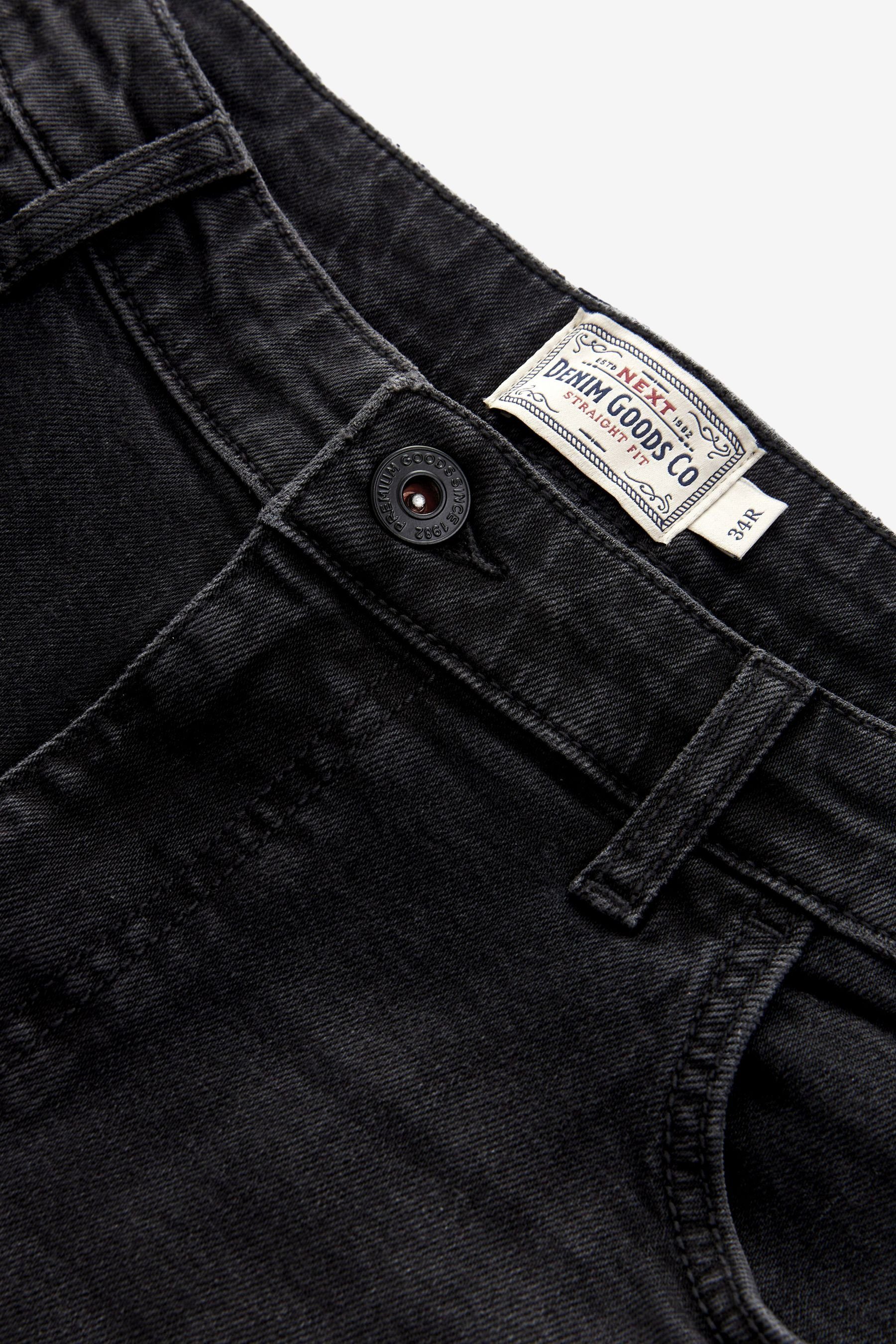 Next Straight-Jeans Straight Fit Stretch-Jeans im Black Vintage-Look (1-tlg)