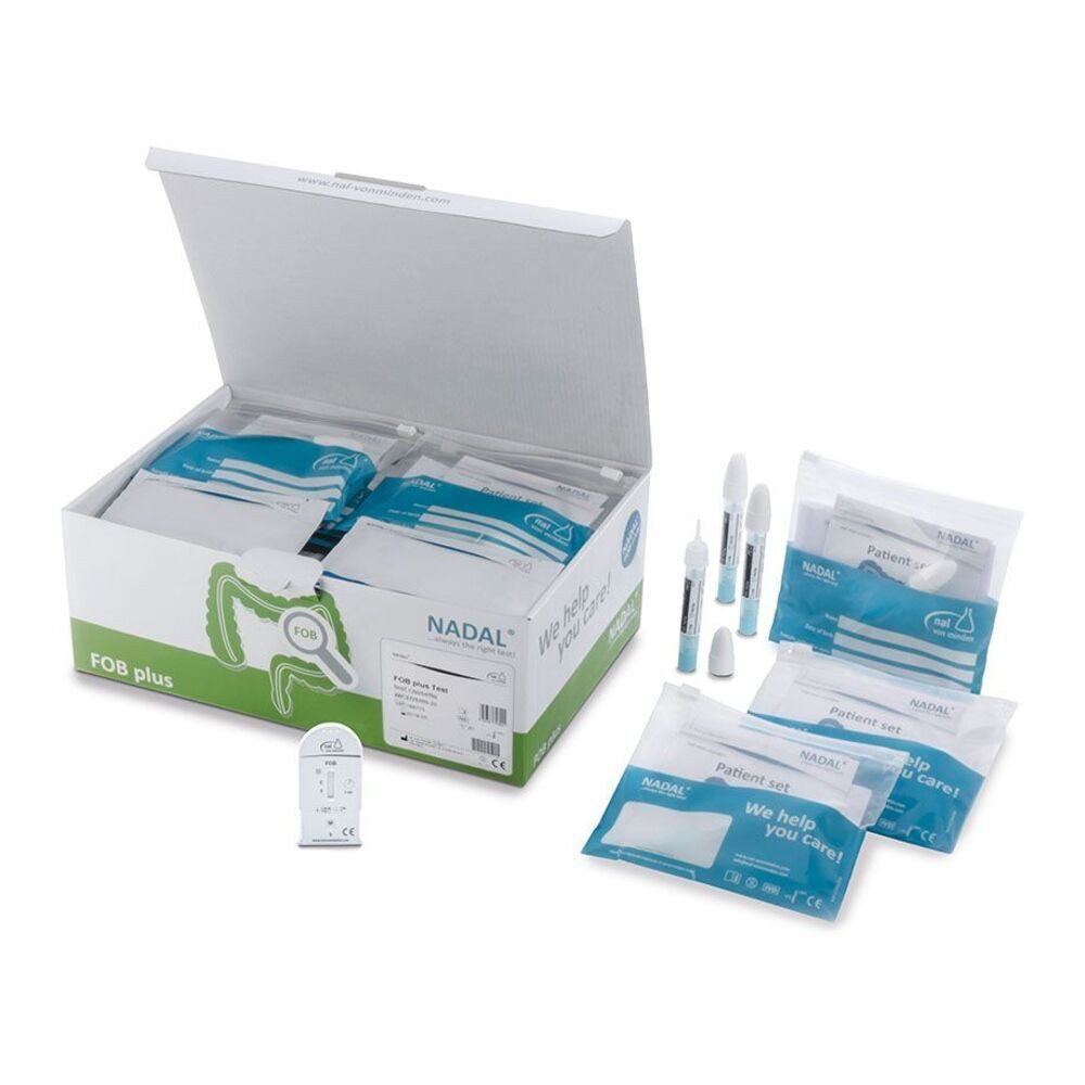 nal von minden GmbH Hämoglobin-Schnelltest NADAL FOB plus Test inkl. Patientenset Hämoglobin (20 Kassetten), Umfangreiches Testkit, 20-tlg., Hohe Testgenauigkeit, Schneller Nachweis