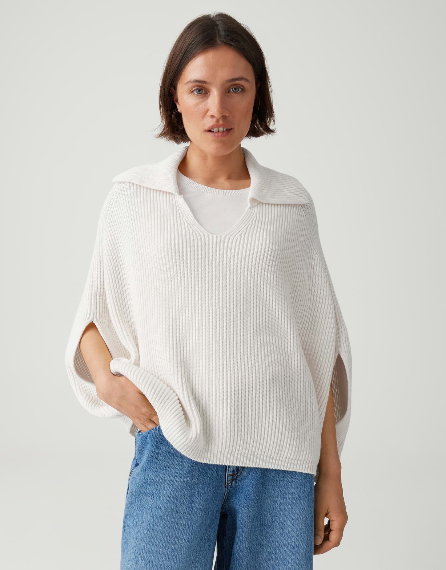 OPUS Poncho im O-Shape Rippstrickponcho im O-Shape Vielseitig kombinierbar für casual Looks