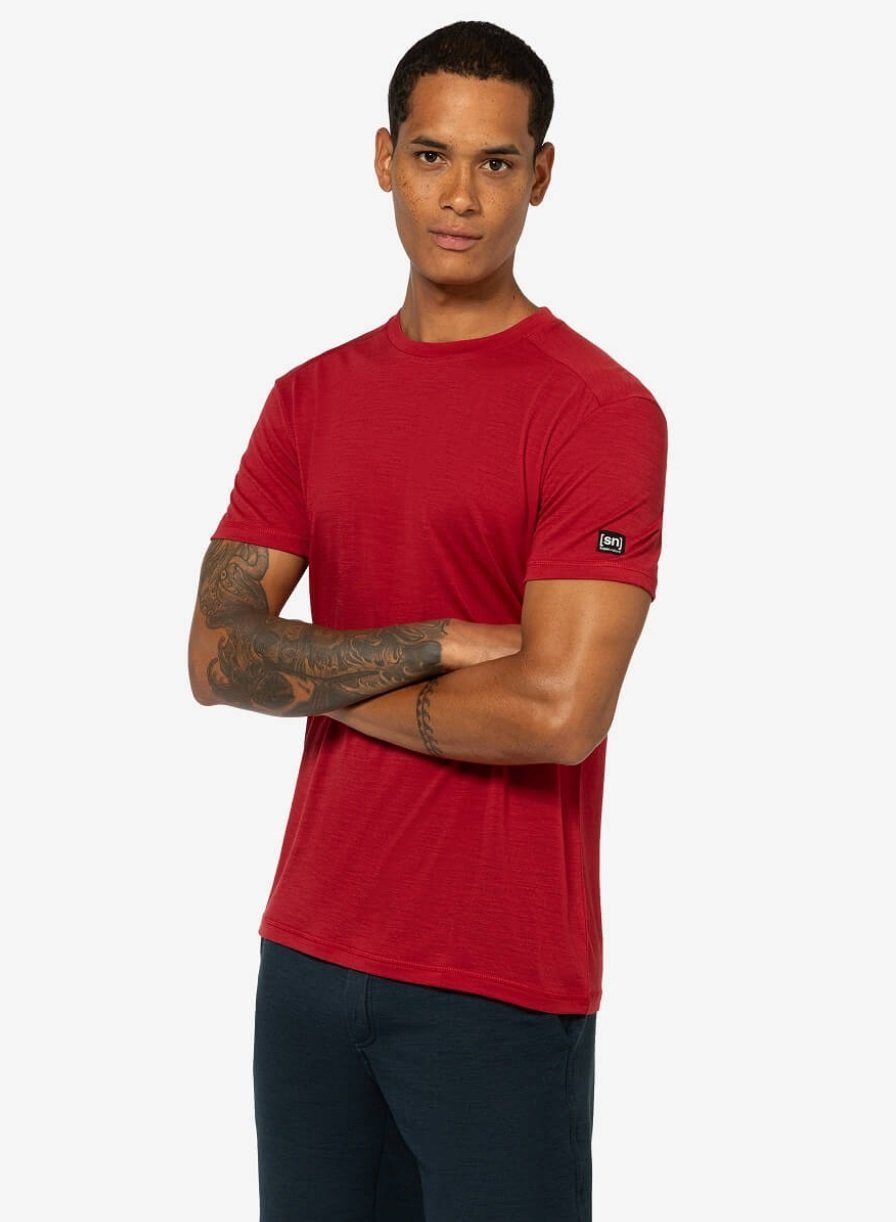 SUPER.NATURAL T-Shirt Essential (Merino-Mix) rot Herren günstig online kaufen