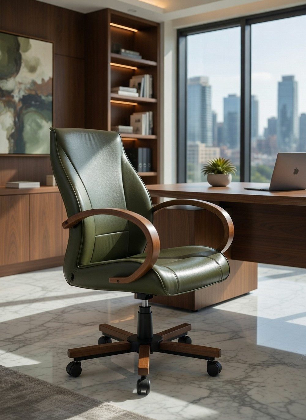 Xlmoebel Bürostuhl Moderner ergonomischer Bürostuhl in Grün für Homeoffice und Büro, Made in Europa