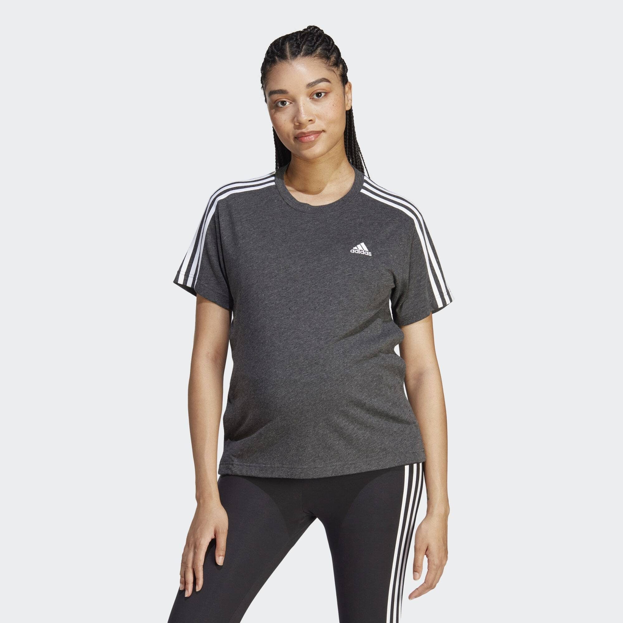 adidas Sportswear T-Shirt MATERNITY T-SHIRT – UMSTANDSMODE Black Melange / White
