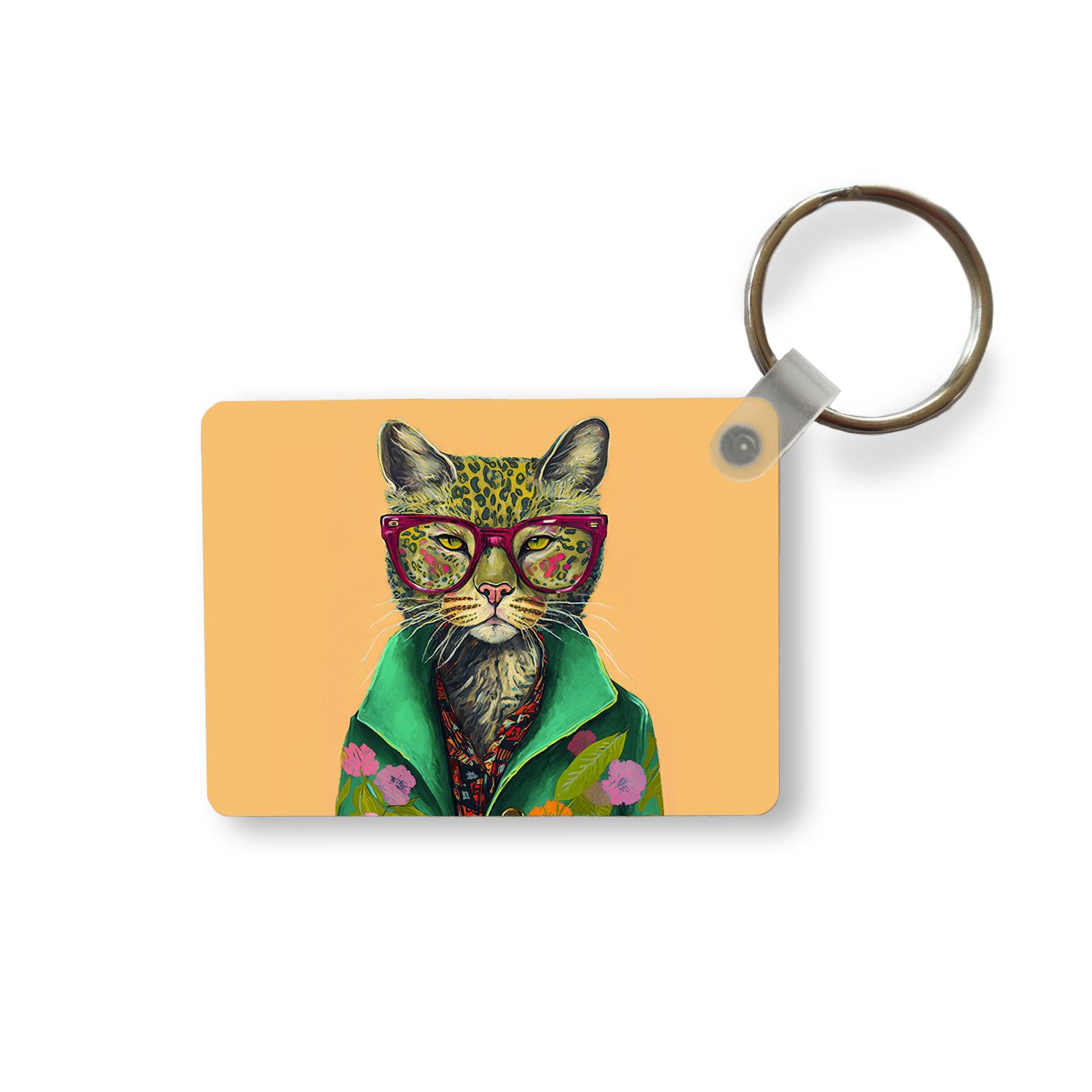 Schlüsselanhänger Tiere - Katze - Brille - Blumen - Hippie