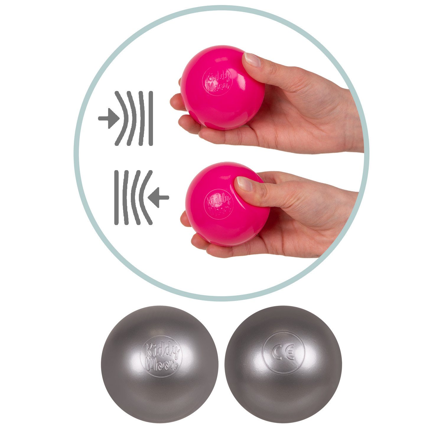 KiddyMoon Bällebad KW30D, (Bällepool mit bunten Bällen, 0-tlg., Bällepool Eckig), Made in Europe