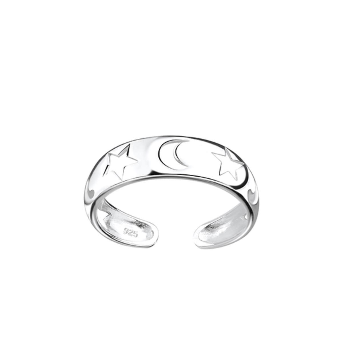 Order & Smile Schmuck Zehenring Zehenring Mond & Sterne: Zehring Silber 925, gestempelt